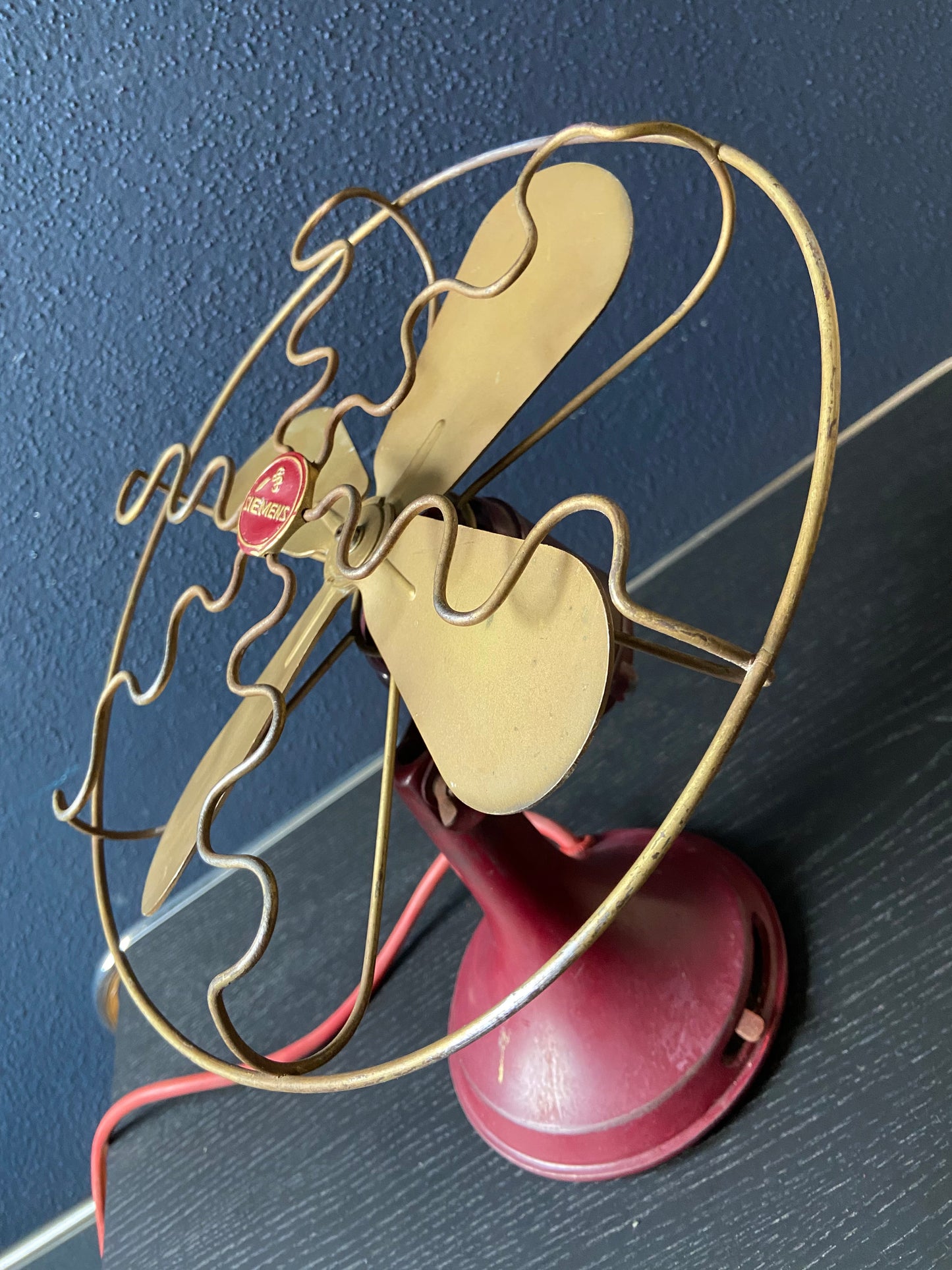 Red Desk Fan by Siemens-Schuckert Model W 250 T, Germany, 1950s