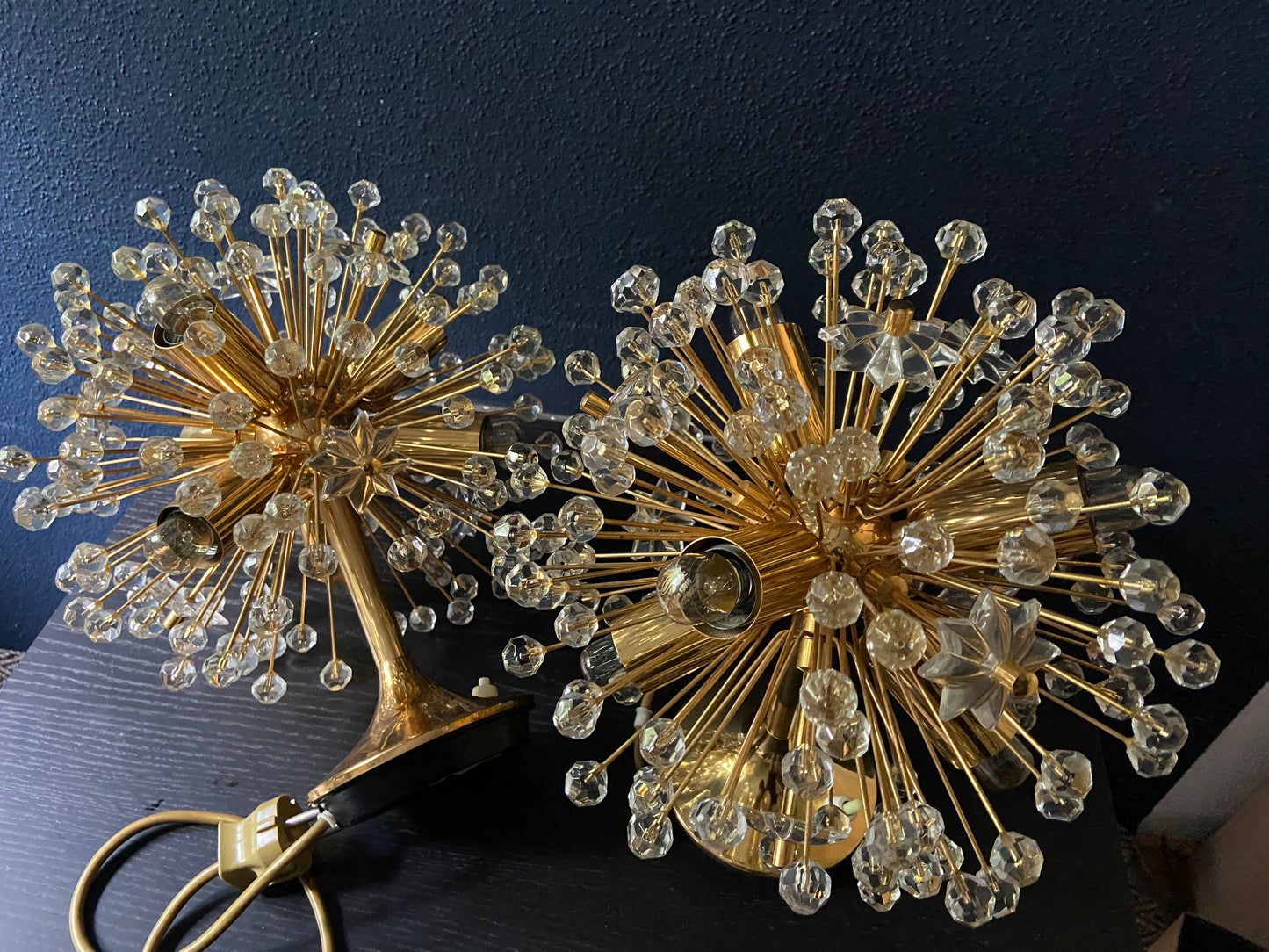 RARE FIND! Pair of Emil Stejnar Dandelion Sputnik Table Lamps, Austria 1960s