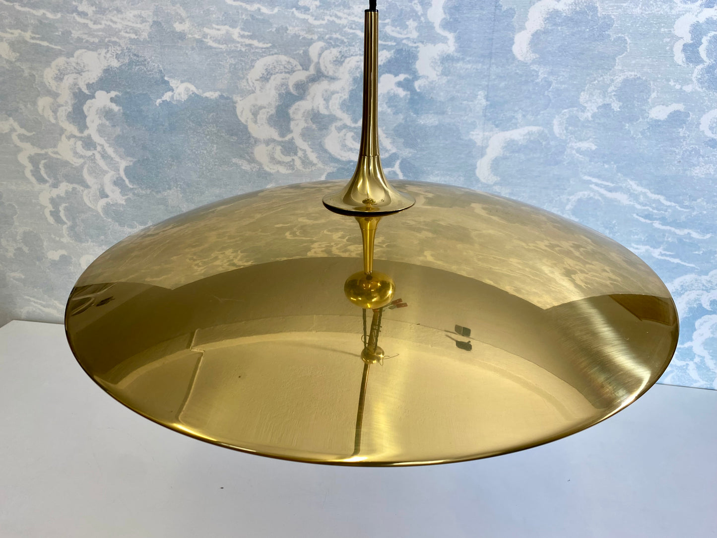 Adjustable Brass Pendant Light Onos 55 Center Pull by Florian Schulz, Germany, 1970's