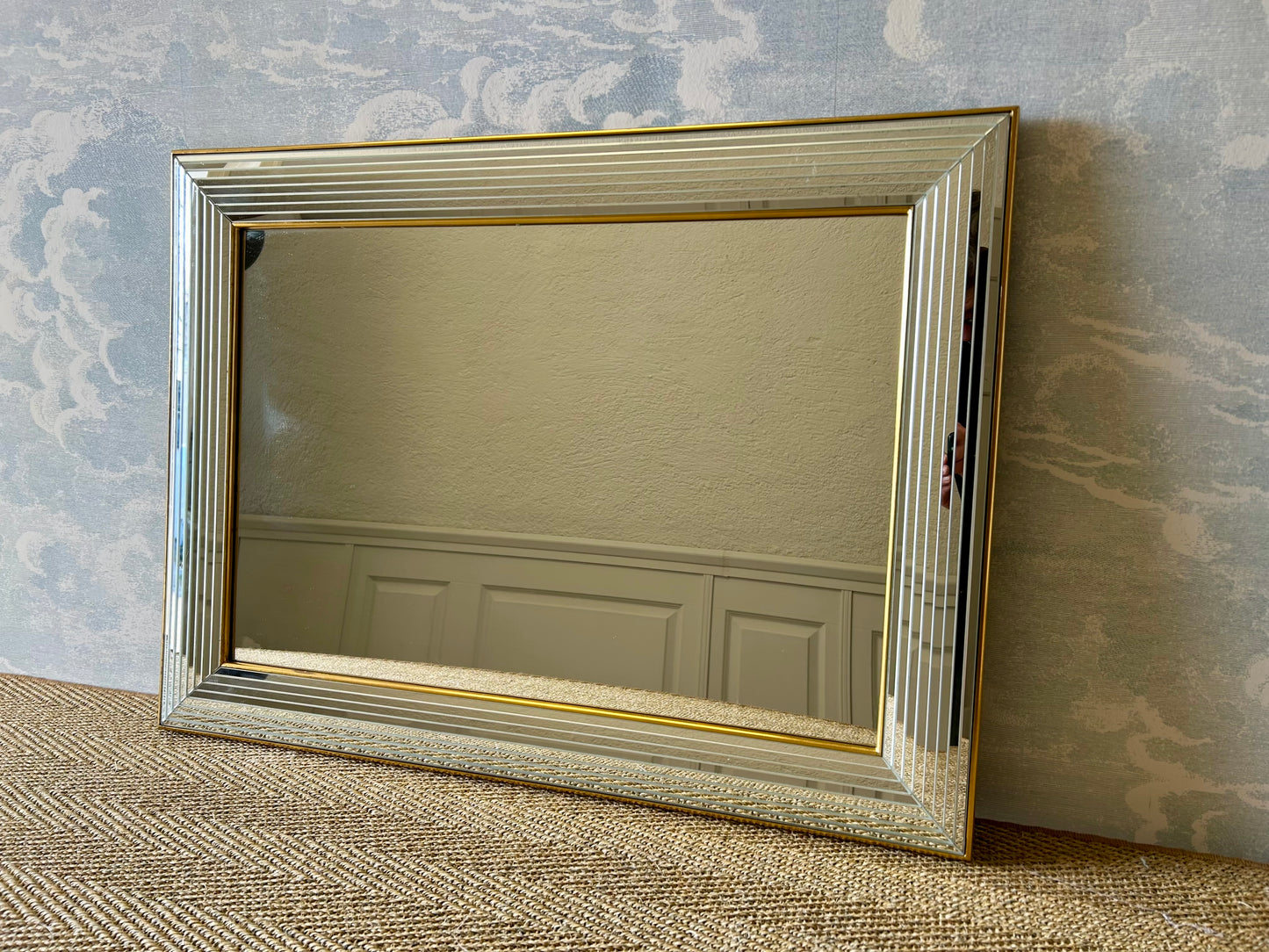 Glamourous Wall Mirror with Faceted Frame by Dekundt, Belgium, 1980's (Model 2024.311)