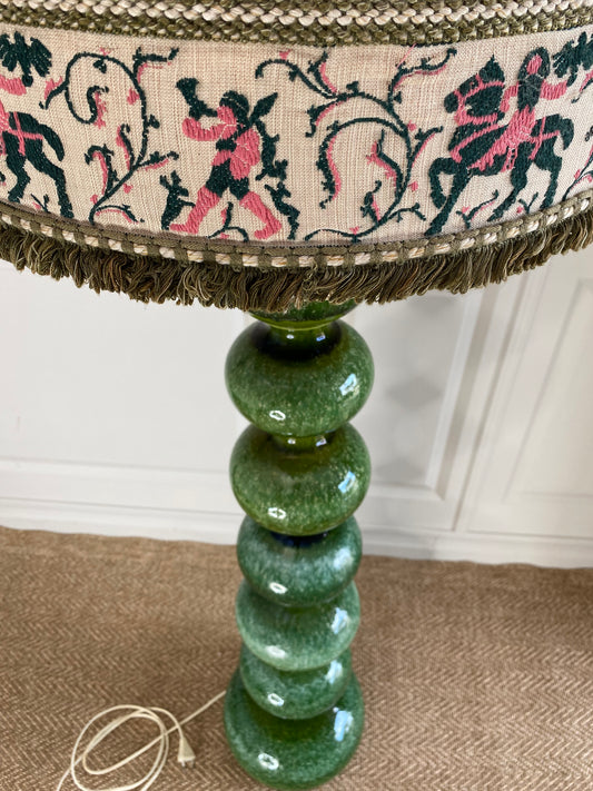 Large Green Ceramic Floor Lamp, Kaiser Leuchten, Germany 1960s (Model 08751)