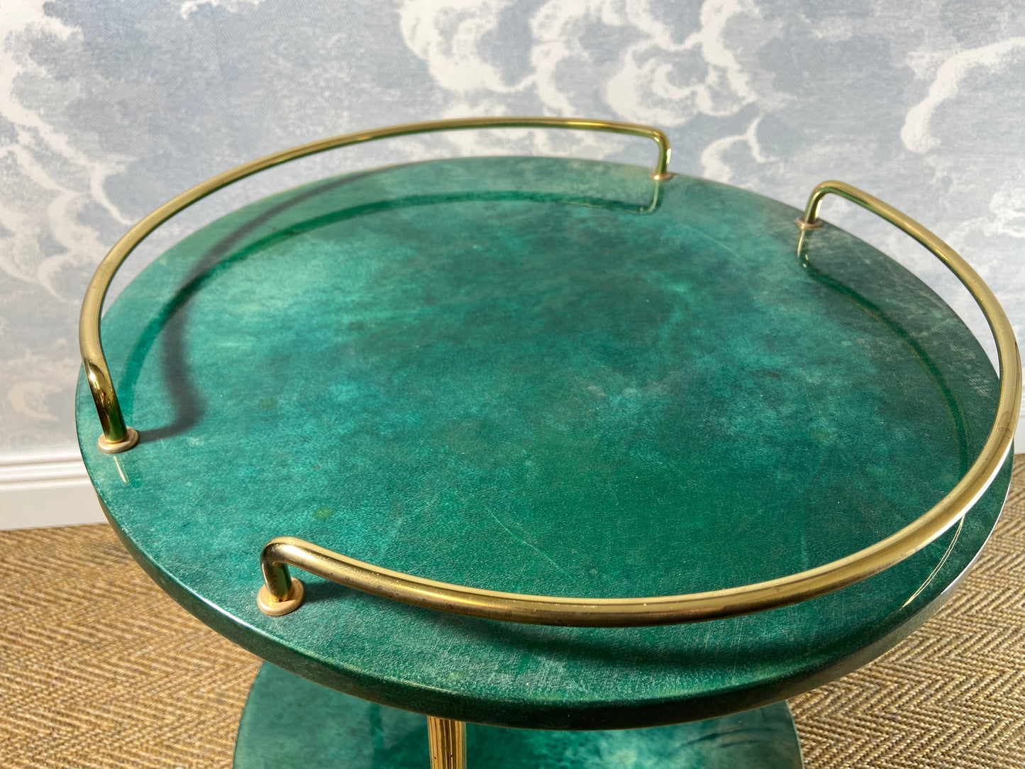 Petit Emerald Green ALDO TURA Side Table, Italy 1960s