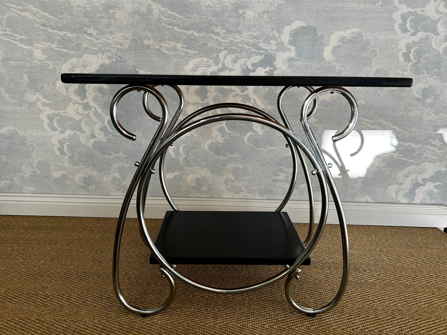Chrome Tubular 2-tiered Side Table, Art Deco / Bauhaus, Belgium, 1930's