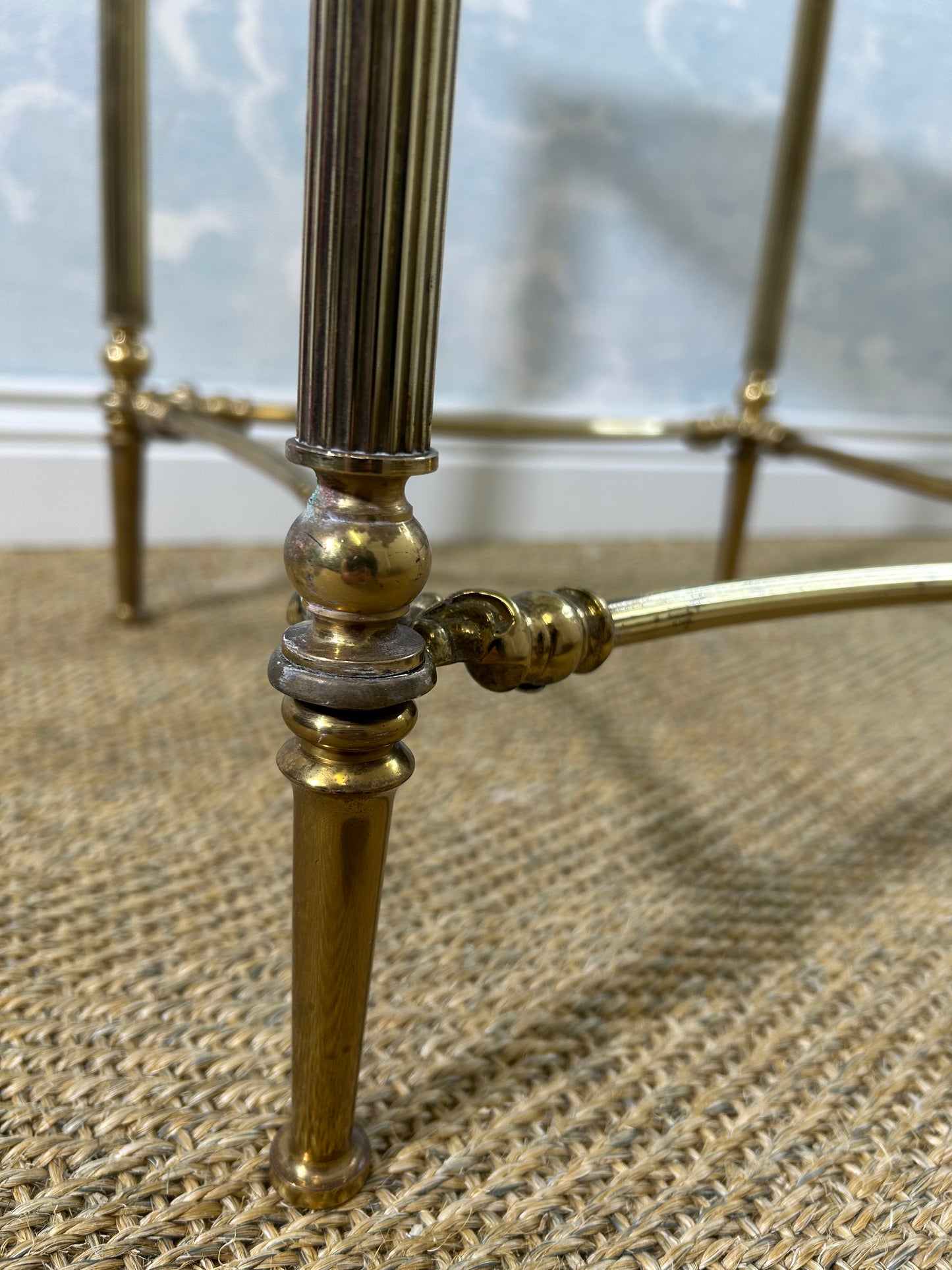 Petit Side Table with Smoked Glass Top, Hollywood Regency