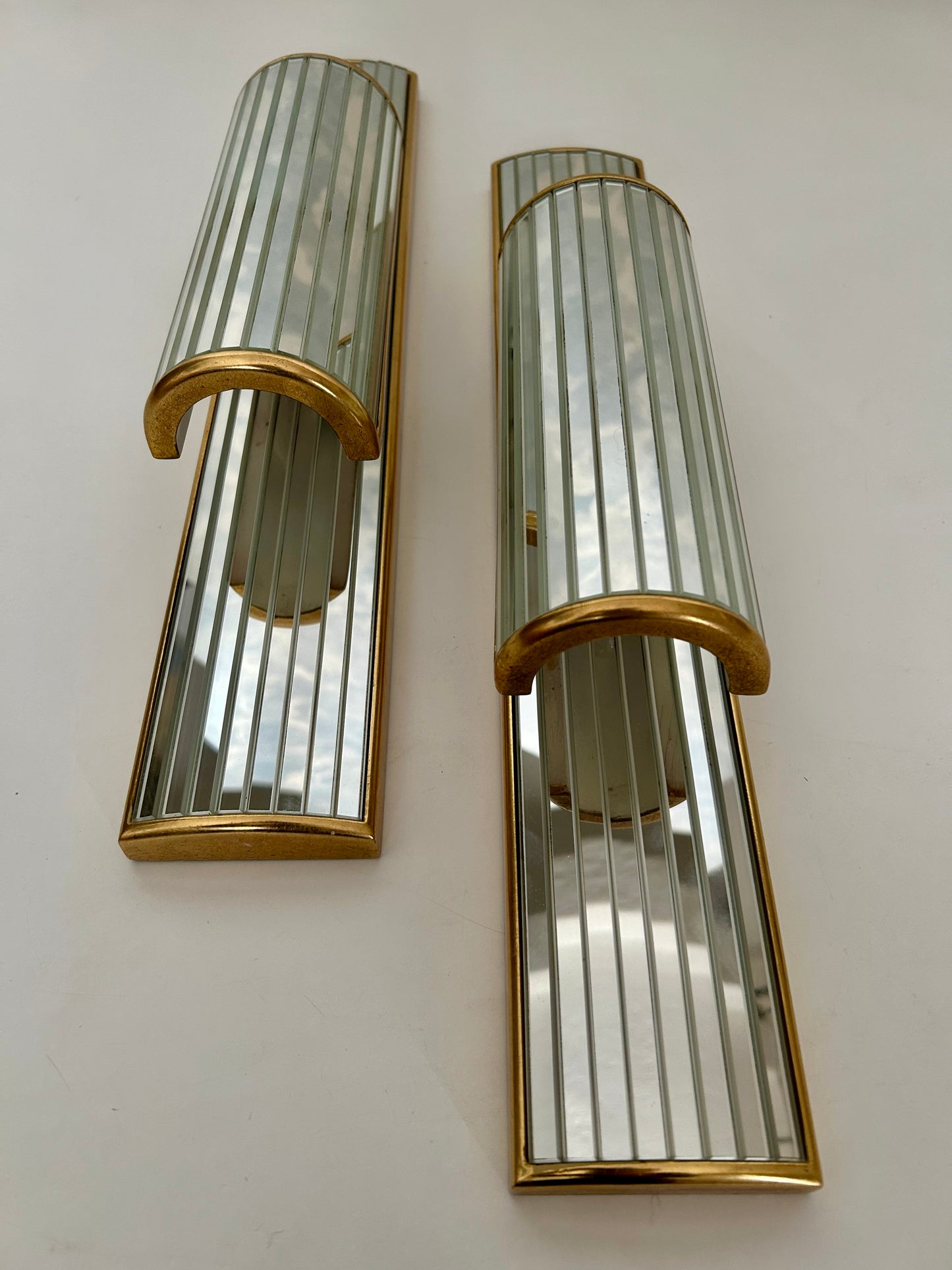 Pair of Mirrored Sconces by Dekundt, Belgium, 1980's (Model 1620-114)