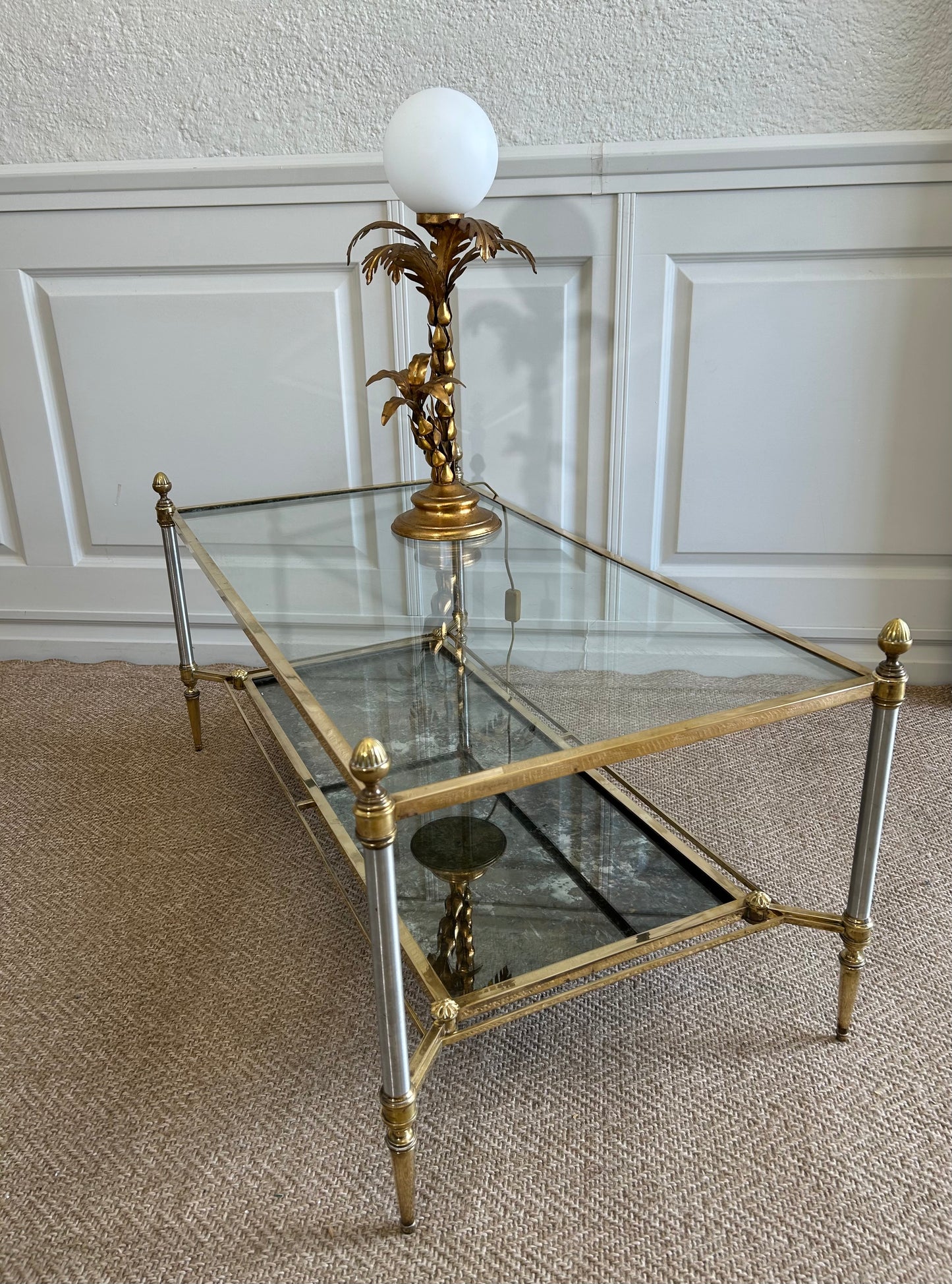 2-Tiered Coffee Table in Neoclassical Style, Maison Jansen France, 1960's