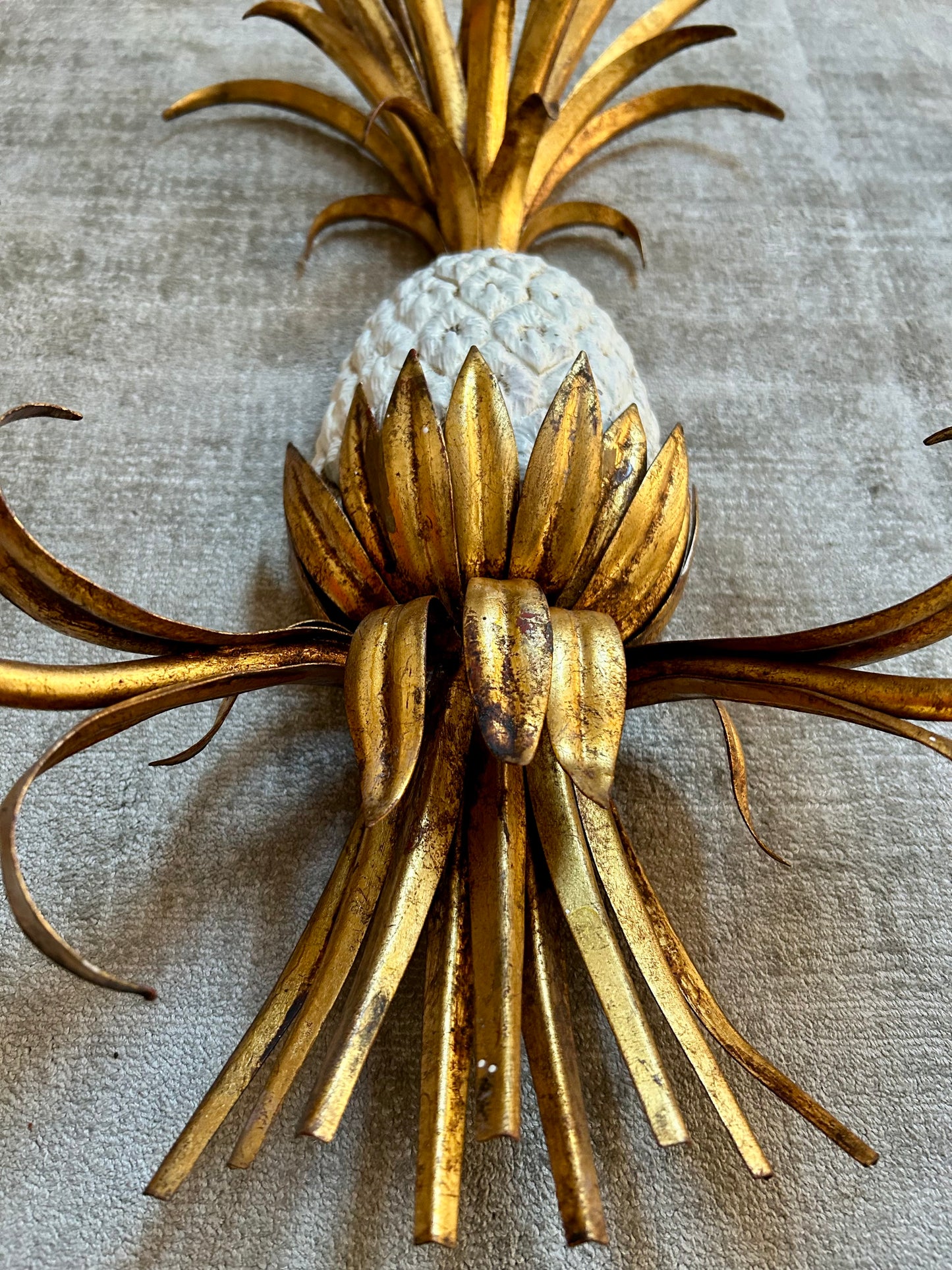 Pair of Pineapple Sconces, in the style of Maison Charles / Jansen, 1960s, Hollywood Regency