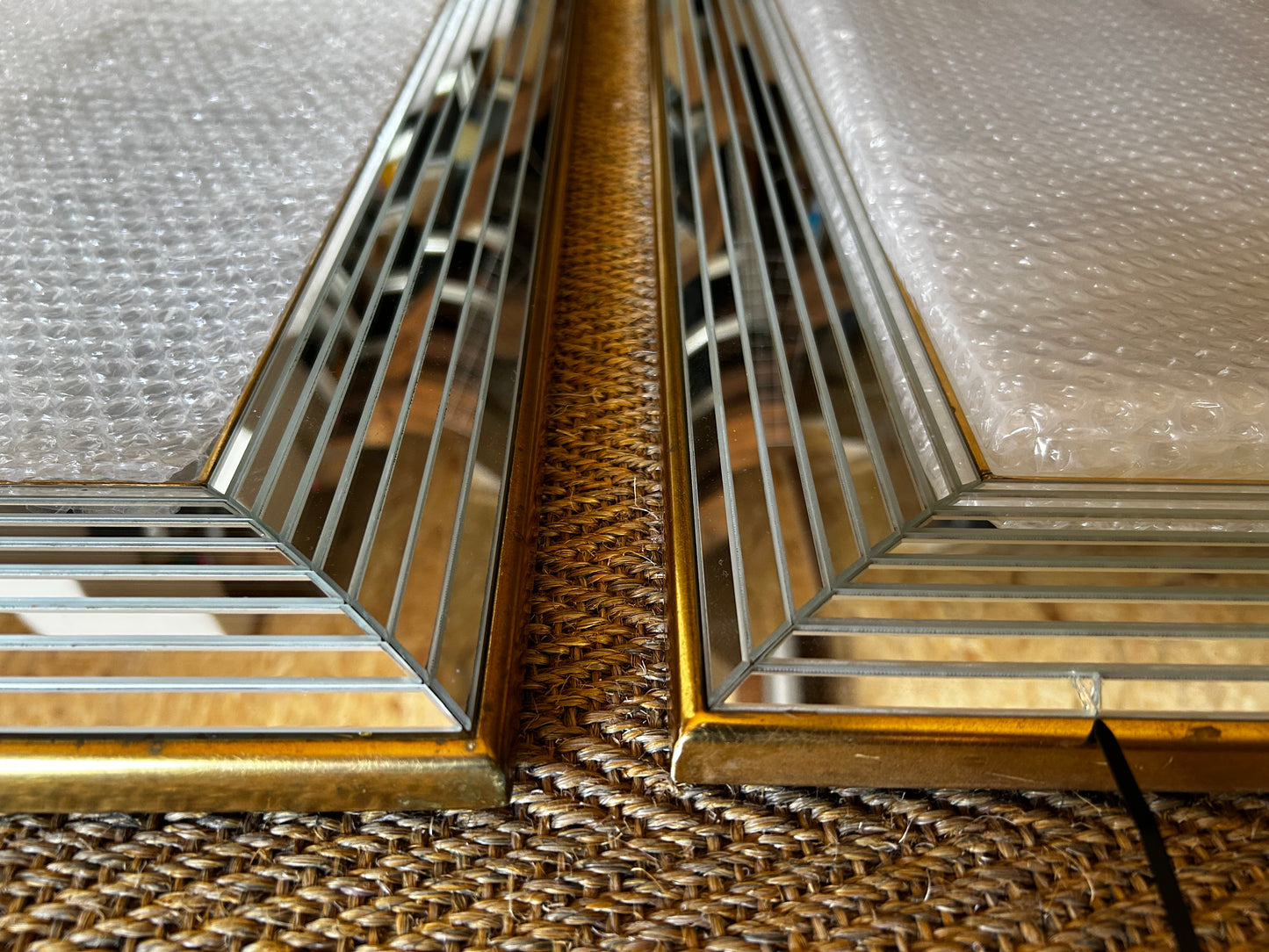 Glamourous Wall Mirror with Faceted Frame by Dekundt, Belgium, 1980's (Model 2024.311)