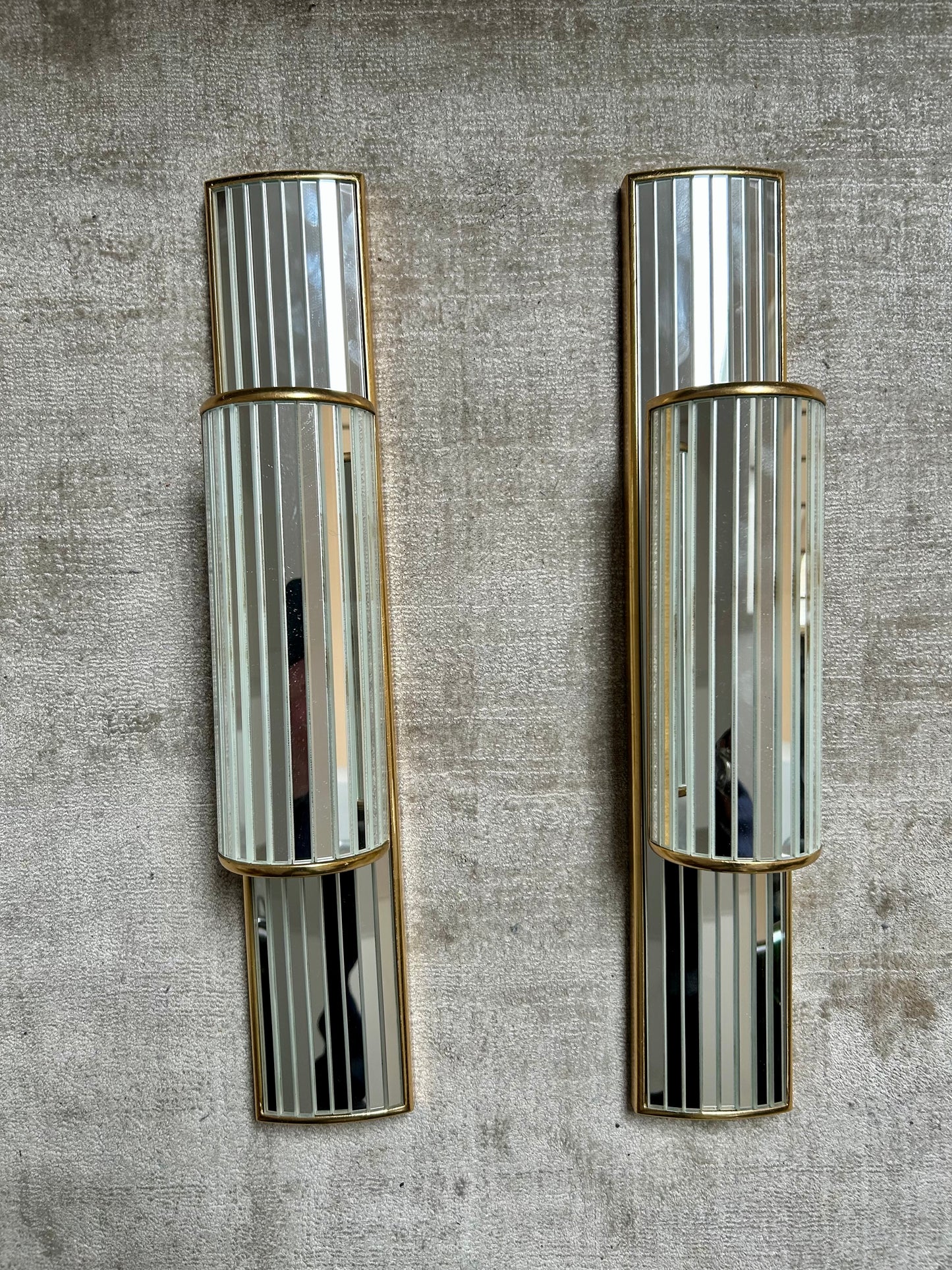 Pair of Mirrored Sconces by Dekundt, Belgium, 1980's (Model 1620-114)