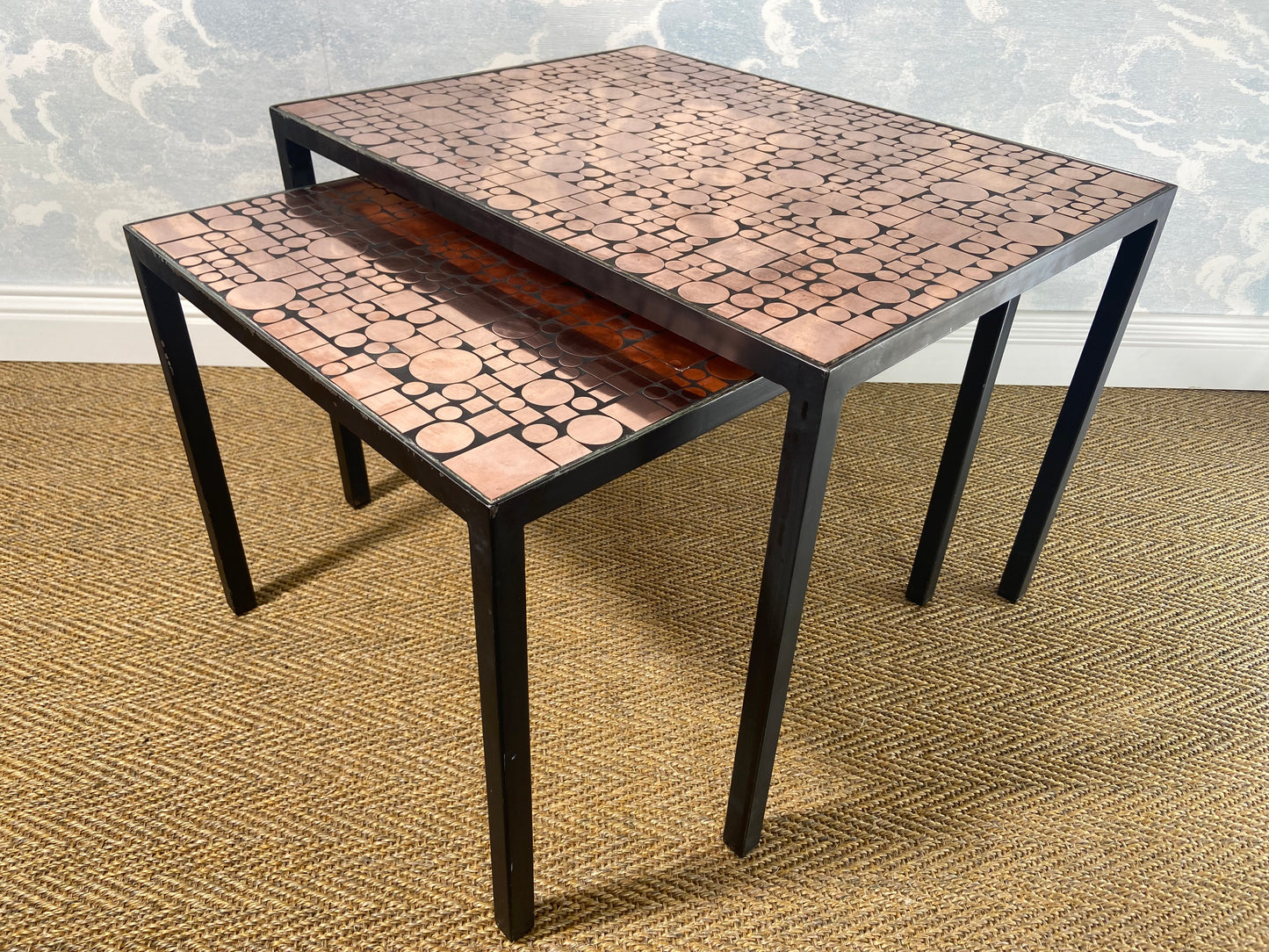 Copper Nesting Tables by Herbert Hirche for Rosenthal, Germany 1970s