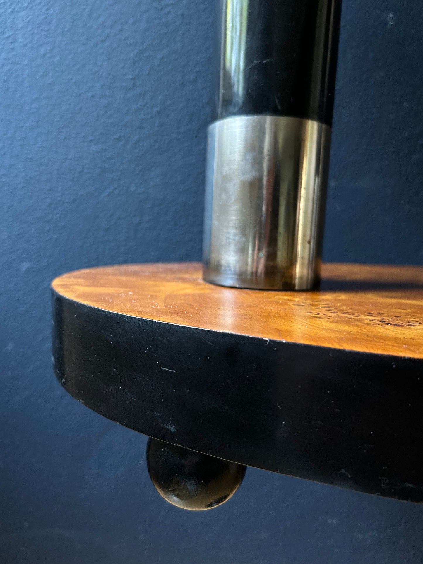 Art Deco Side Table with Walnut Burl Wood Veneer, France, 1930's