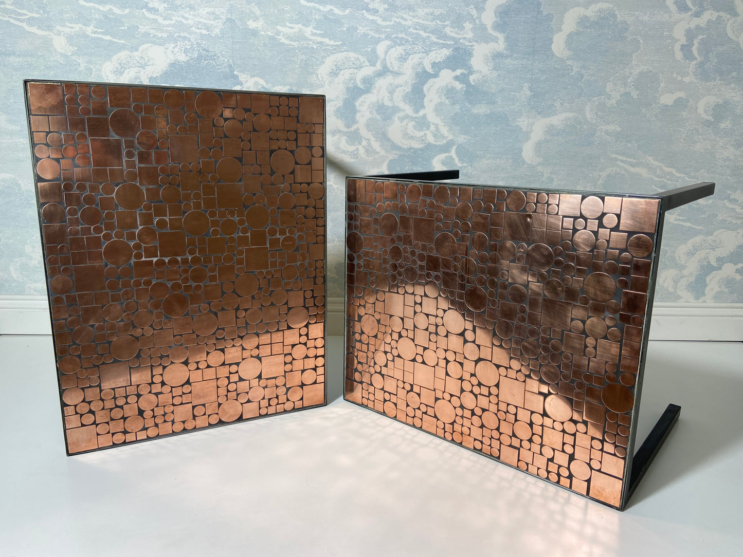 Copper Nesting Tables by Herbert Hirche for Rosenthal, Germany 1970s