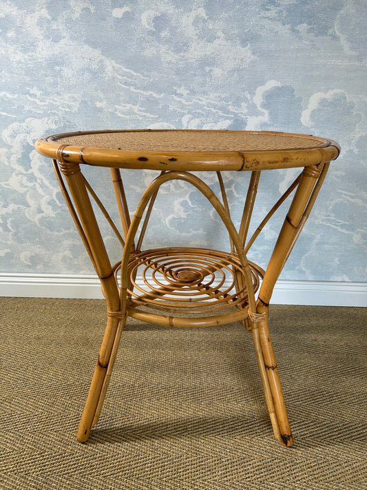 Bamboo and Wicker Table in the Style of Dal Vera / Franco Albini, Italy, 1960's
