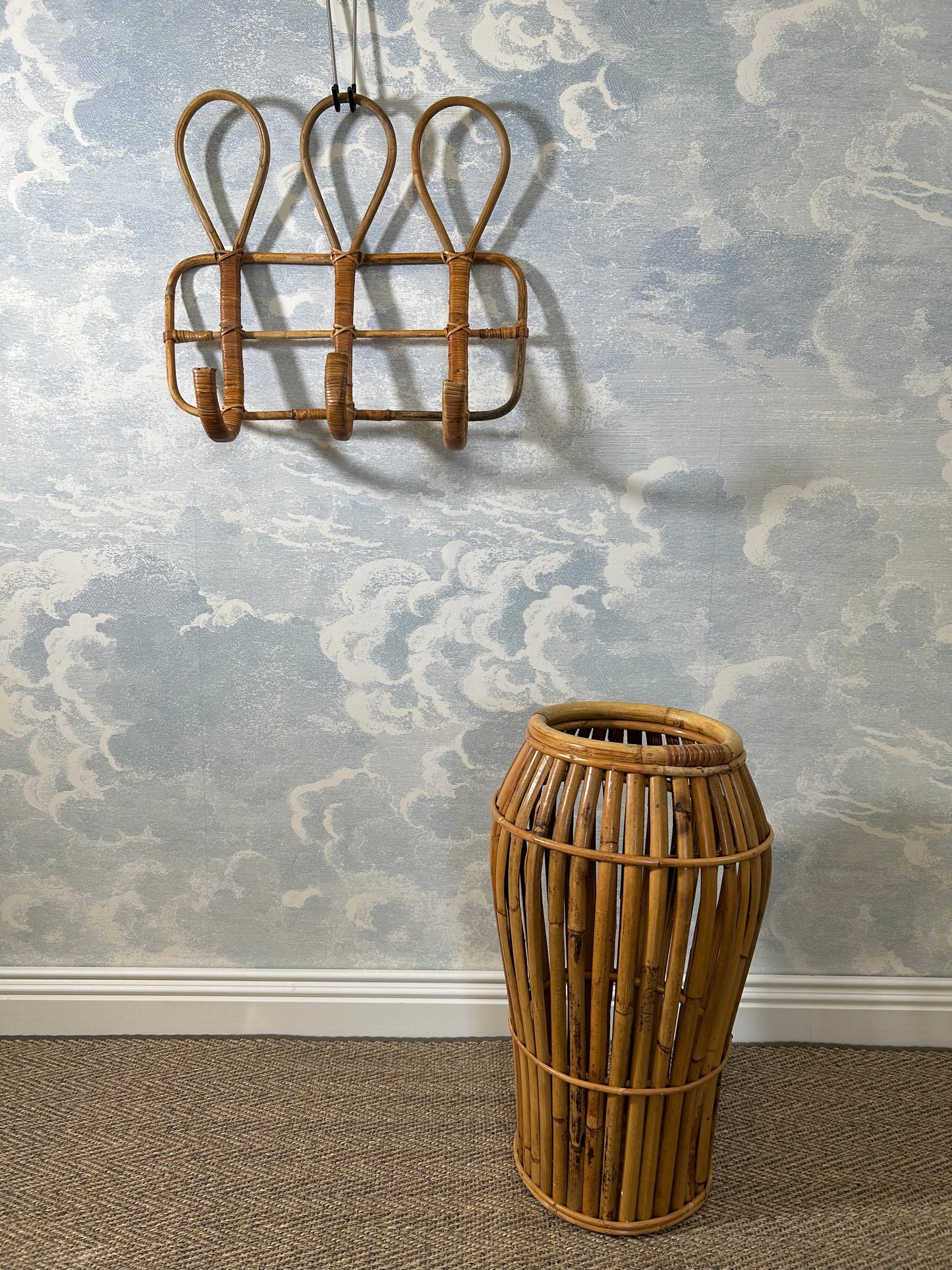Bamboo Umbrella Stand attr. to Franco Albini for Bonacina, Italy, 1950s