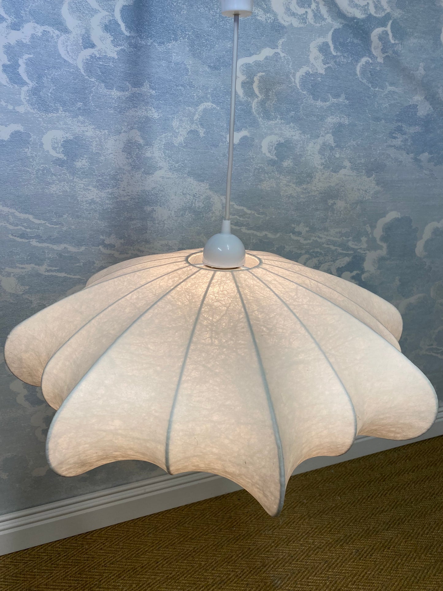 8-Pointed Cocoon Pendant Light, Mid-Century Modern, 1960s style