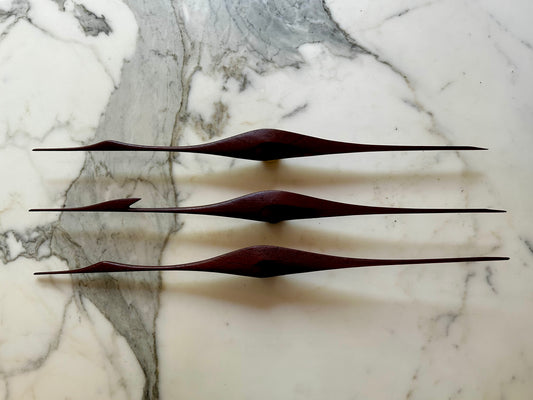 Set of 3 Teak Wall Mounted Cranes, Scandinavian Modern, Denmark, 1960's
