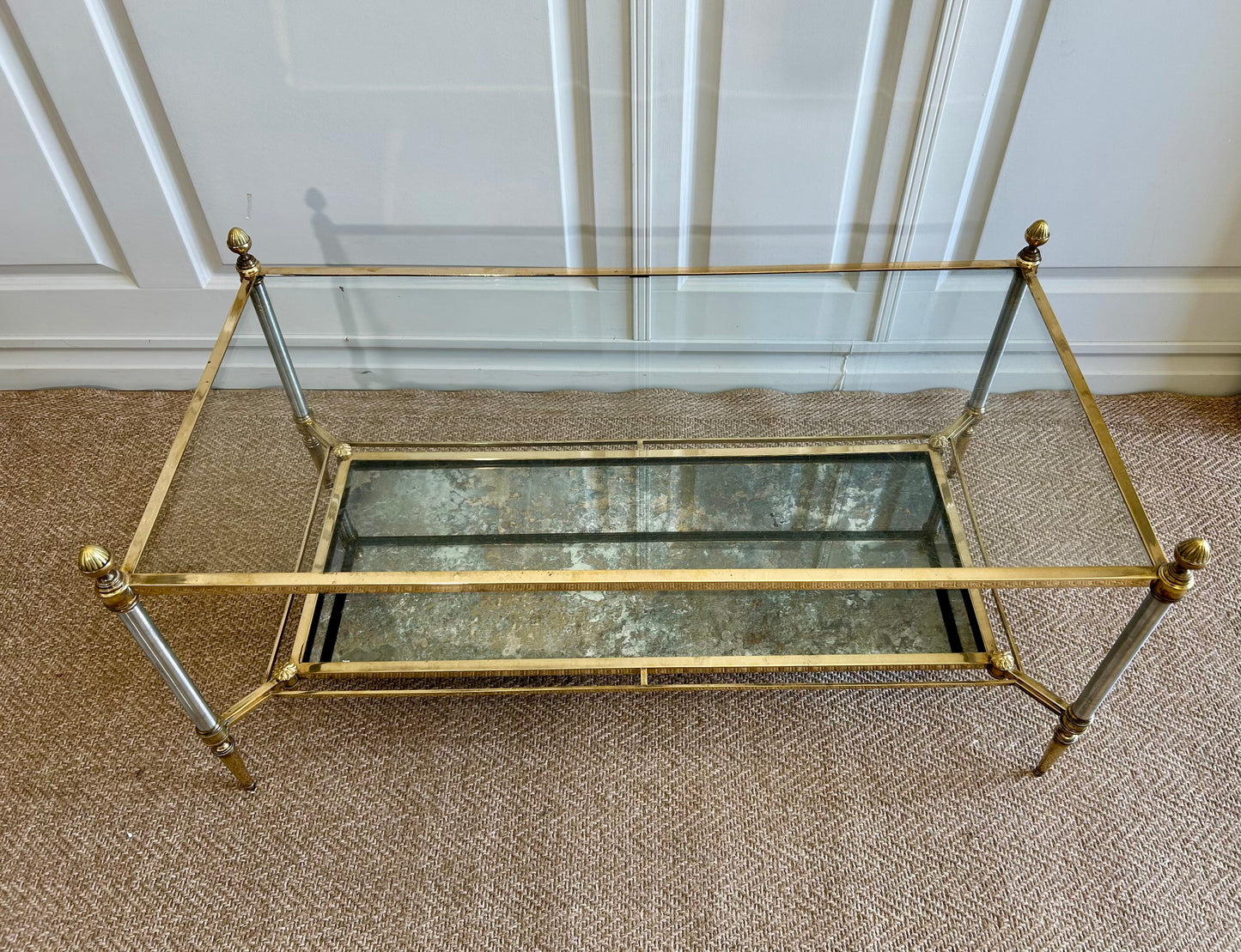 2-Tiered Coffee Table in Neoclassical Style, Maison Jansen France, 1960's
