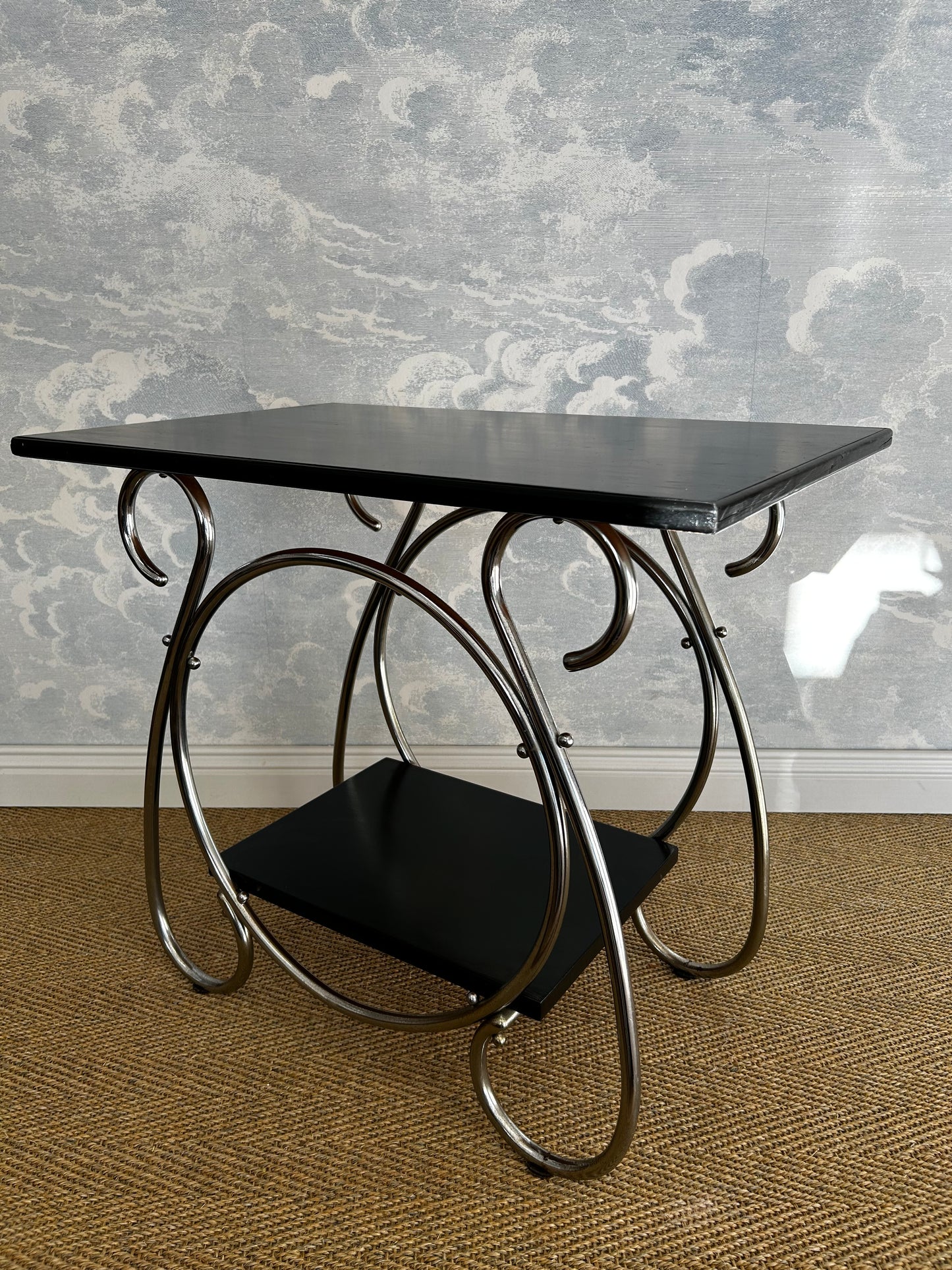 Chrome Tubular 2-tiered Side Table, Art Deco / Bauhaus, Belgium, 1930's
