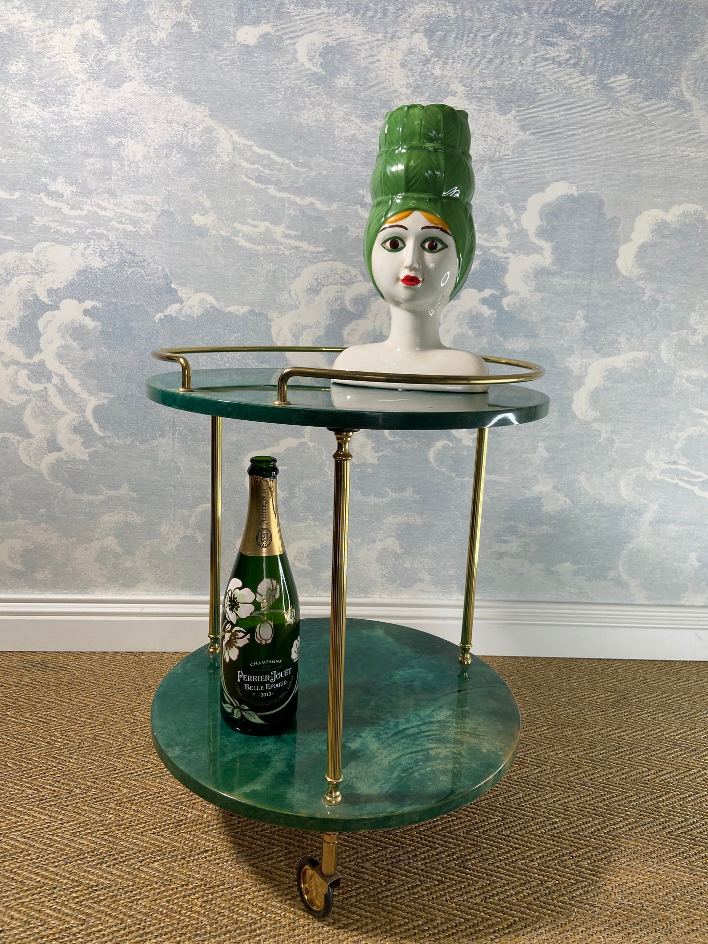 Petit Emerald Green ALDO TURA Side Table, Italy 1960s