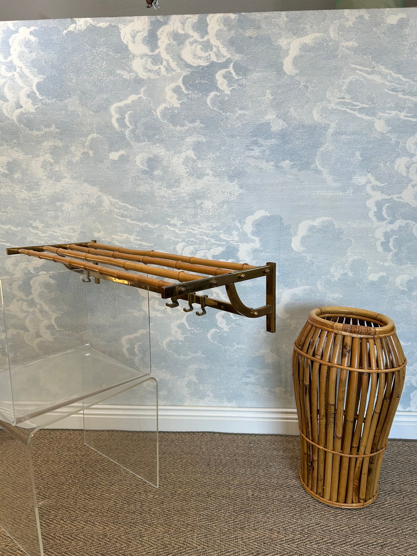 Bamboo Umbrella Stand attr. to Franco Albini for Bonacina, Italy, 1950s