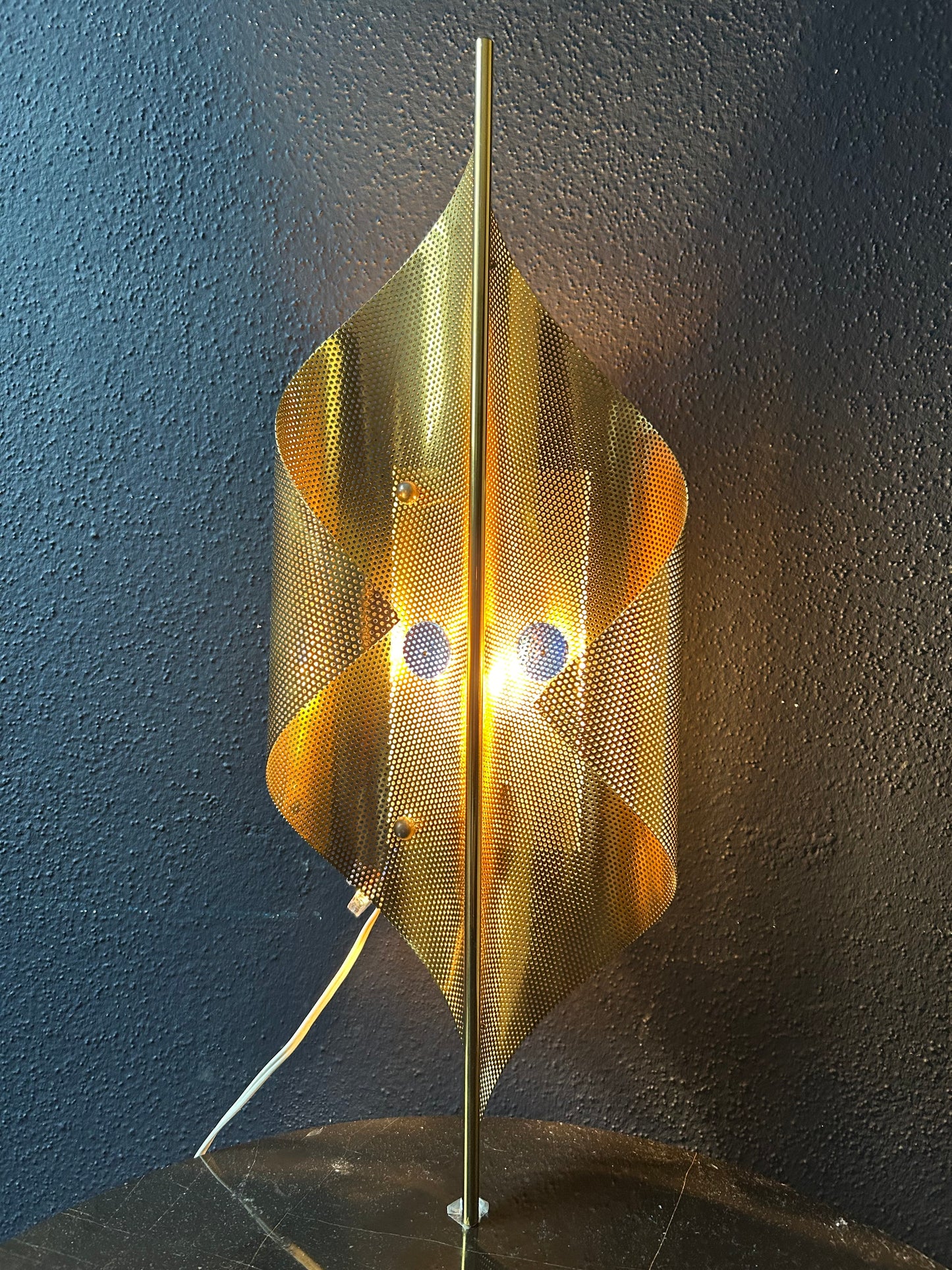 Pair of Perforated Brass Scones by Christoph Palme, Germany, 1980's