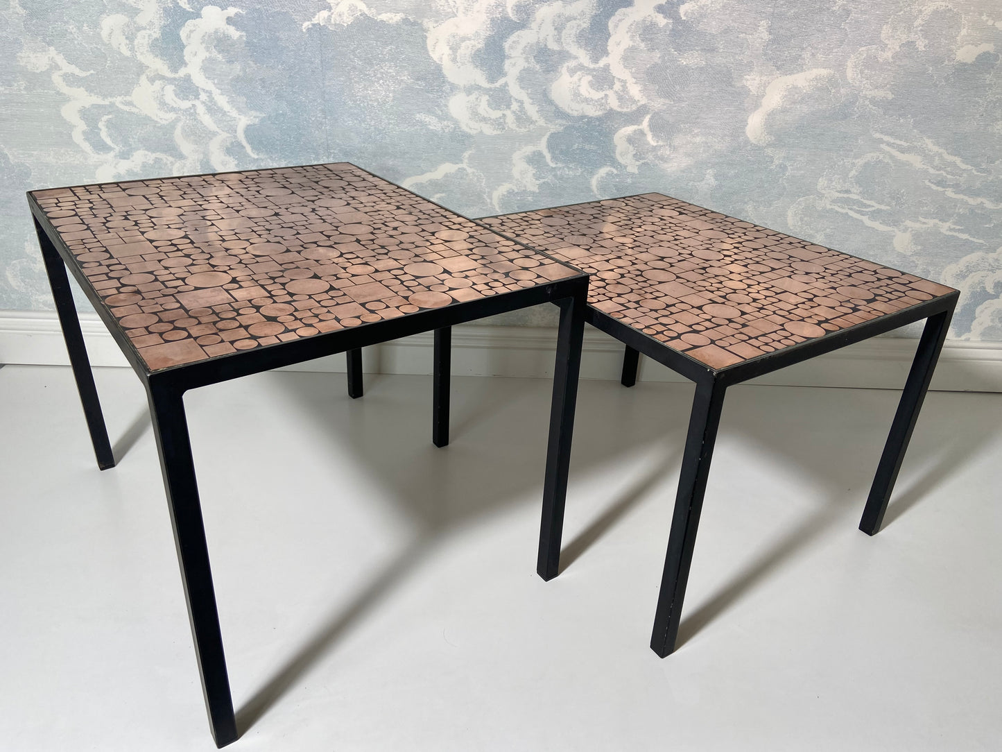 Copper Nesting Tables by Herbert Hirche for Rosenthal, Germany 1970s