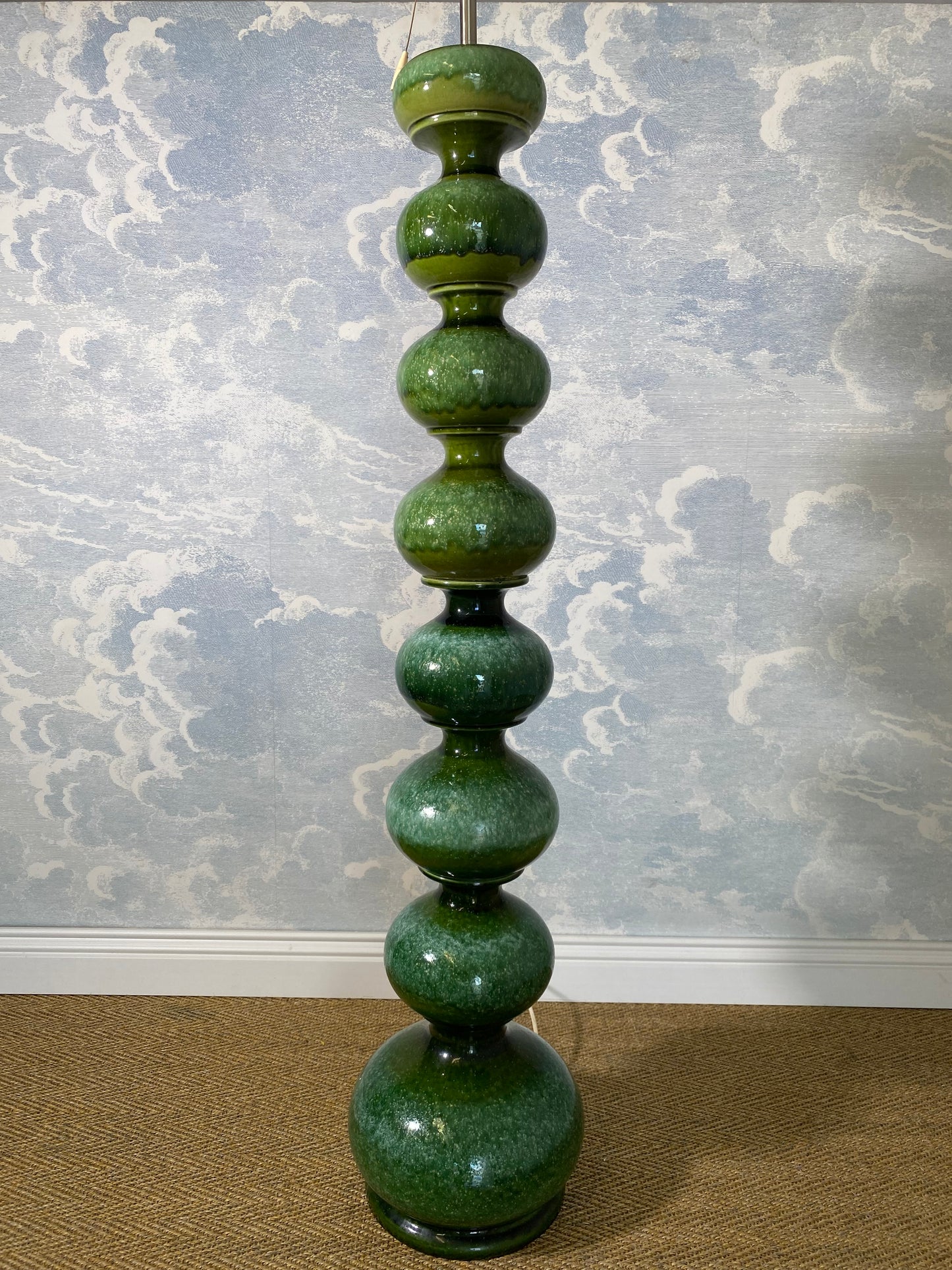 Large Green Ceramic Floor Lamp, Kaiser Leuchten, Germany 1960s (Model 08751)