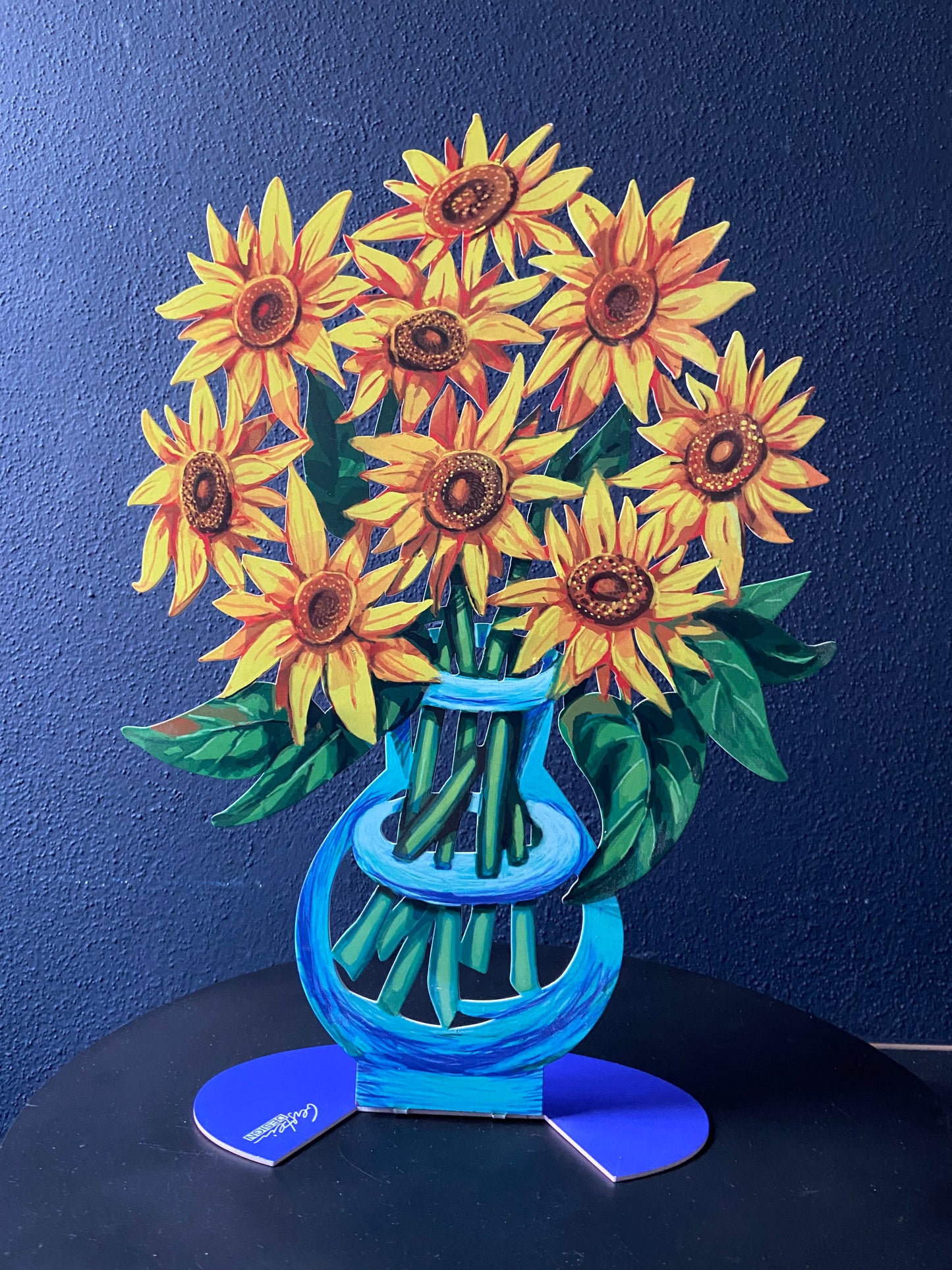 Sunflowers - Sculptural Metal Flower Vase by David Gerstein