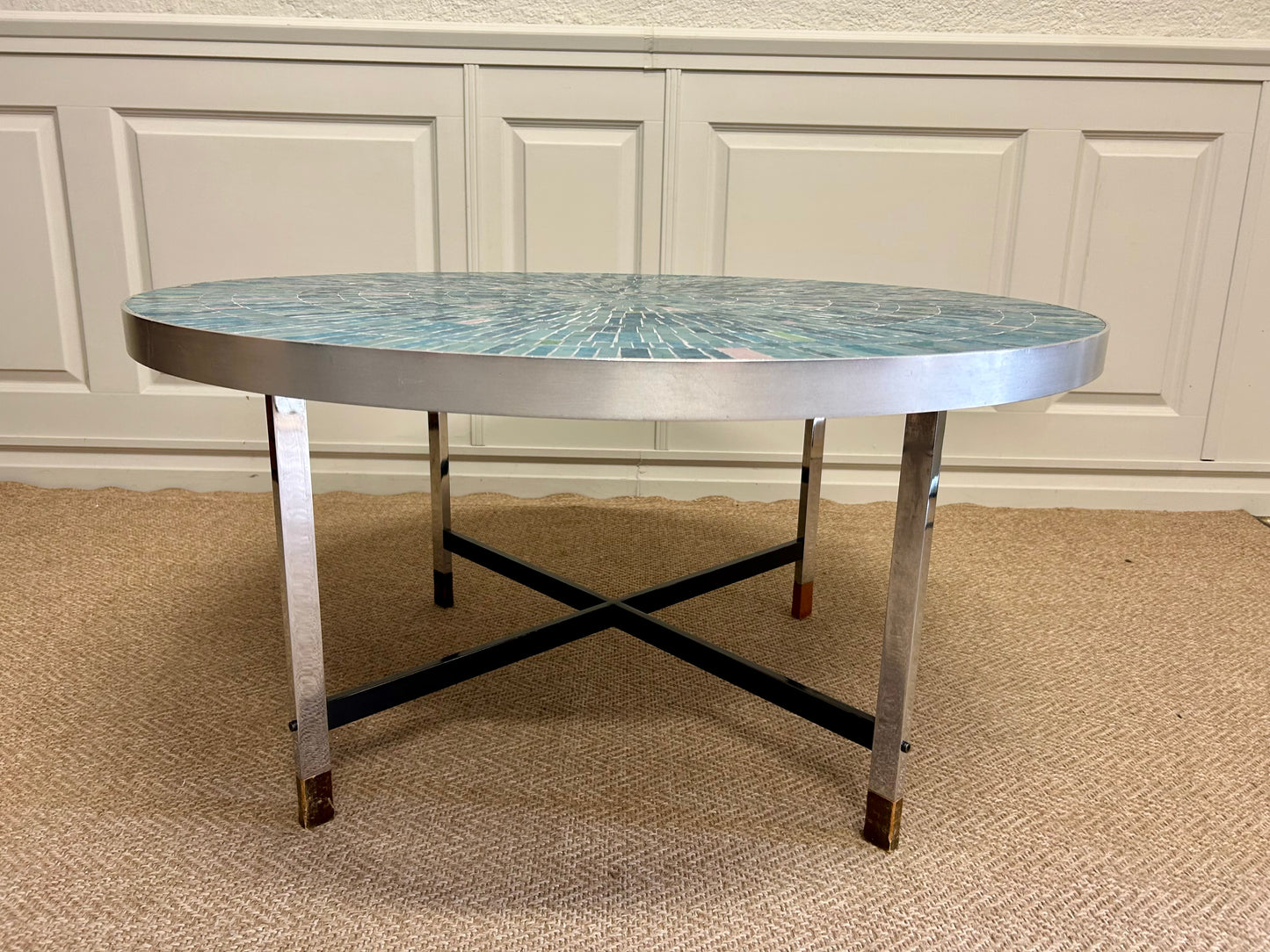 Turquoise Mosaic Coffee Table by Berthold Müller-Oerlinghausen, Germany, 1960s