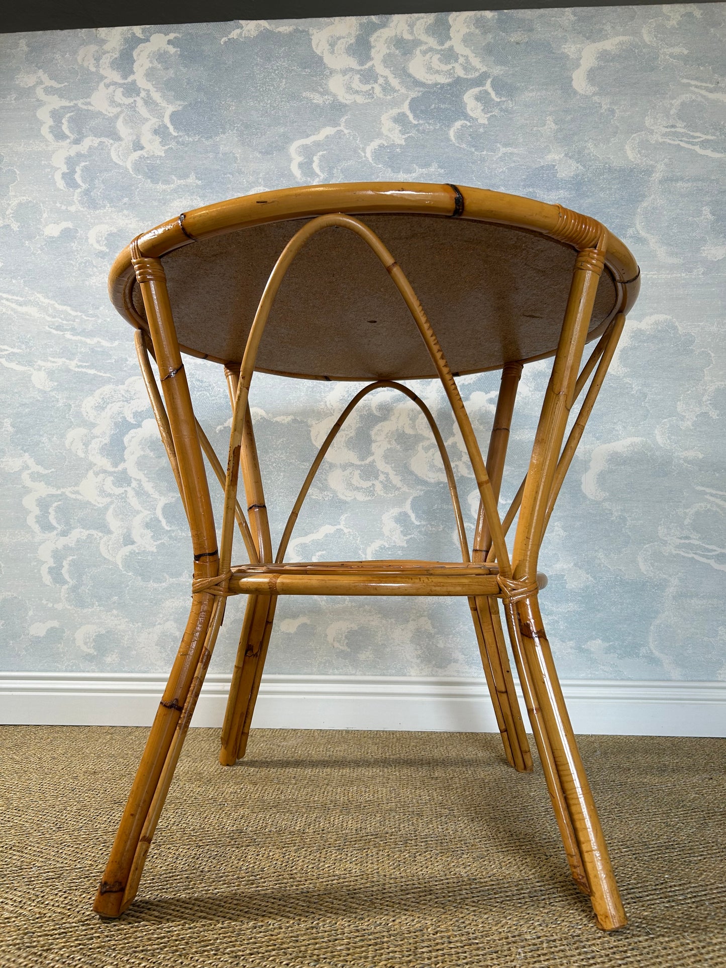 Bamboo and Wicker Table in the Style of Dal Vera / Franco Albini, Italy, 1960's