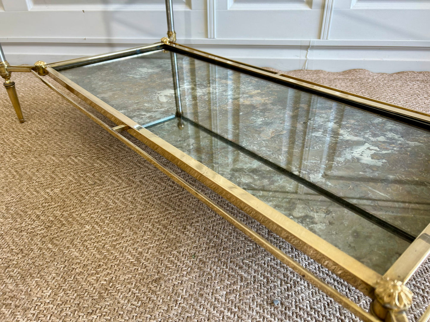2-Tiered Coffee Table in Neoclassical Style, Maison Jansen France, 1960's