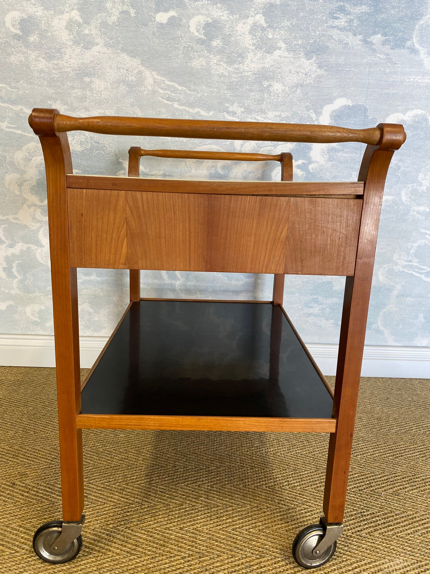Scandinavian Modern Teak Serving Cart With Drawers, Sweden, 1950's