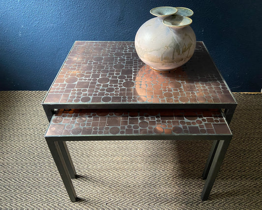 Copper Nesting Tables by Herbert Hirche for Rosenthal, Germany 1970s