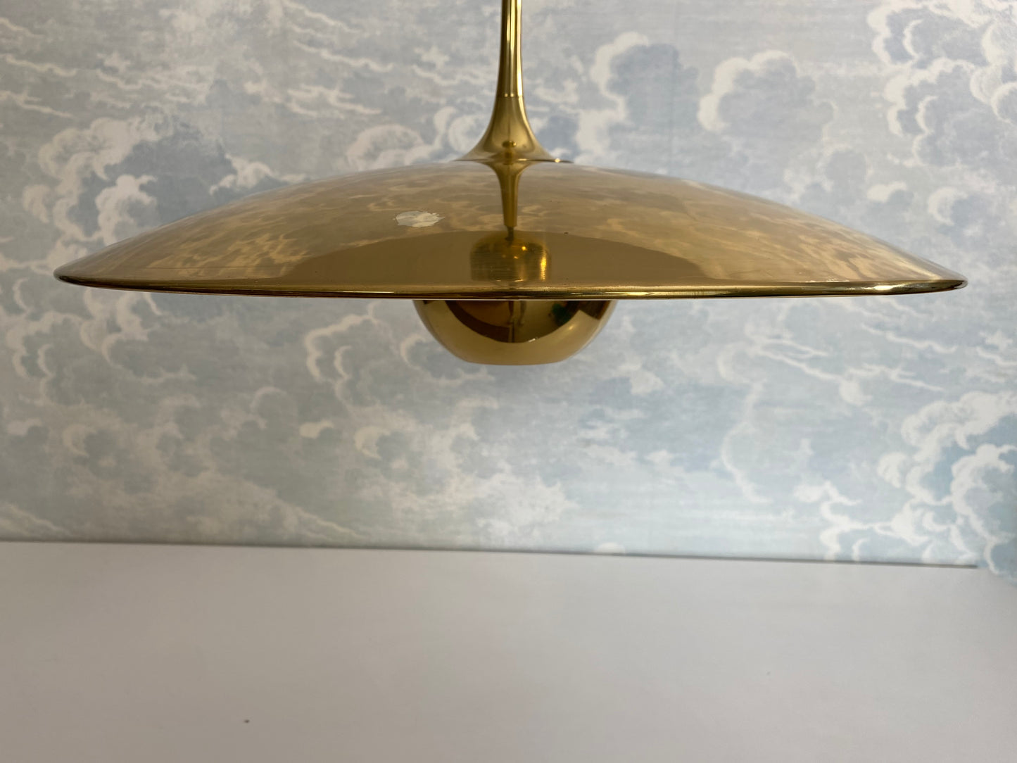 Adjustable Brass Pendant Light Onos 55 Center Pull by Florian Schulz, Germany, 1970's