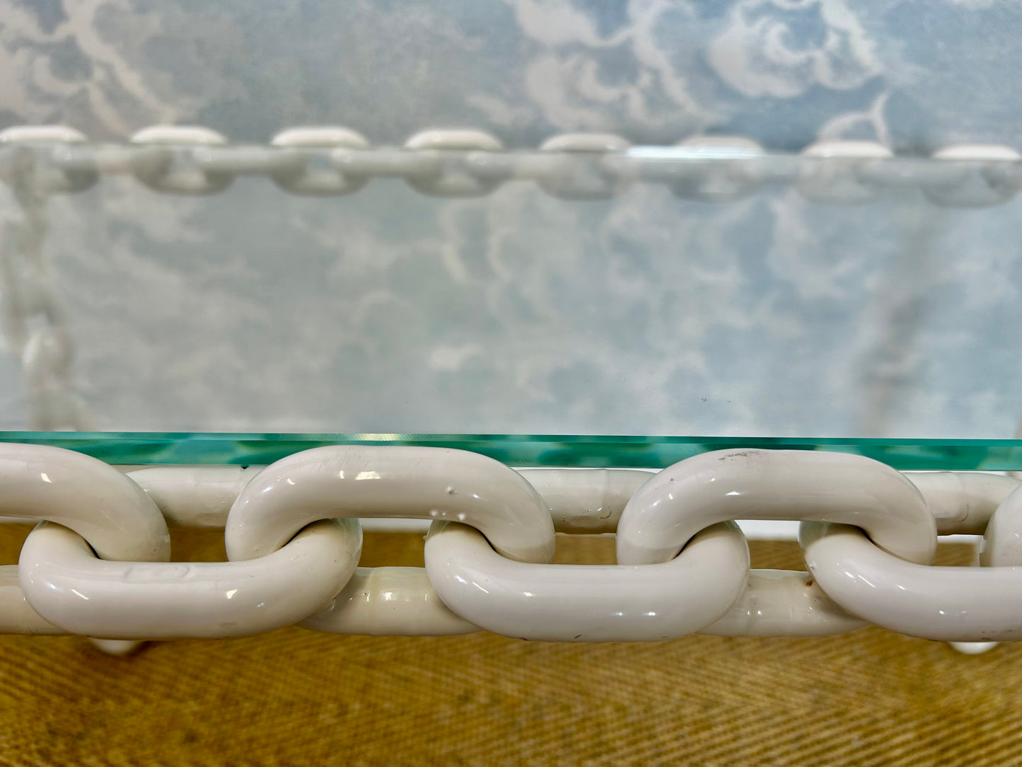 Large Brutalist Chain Link Coffee Table, 1970's