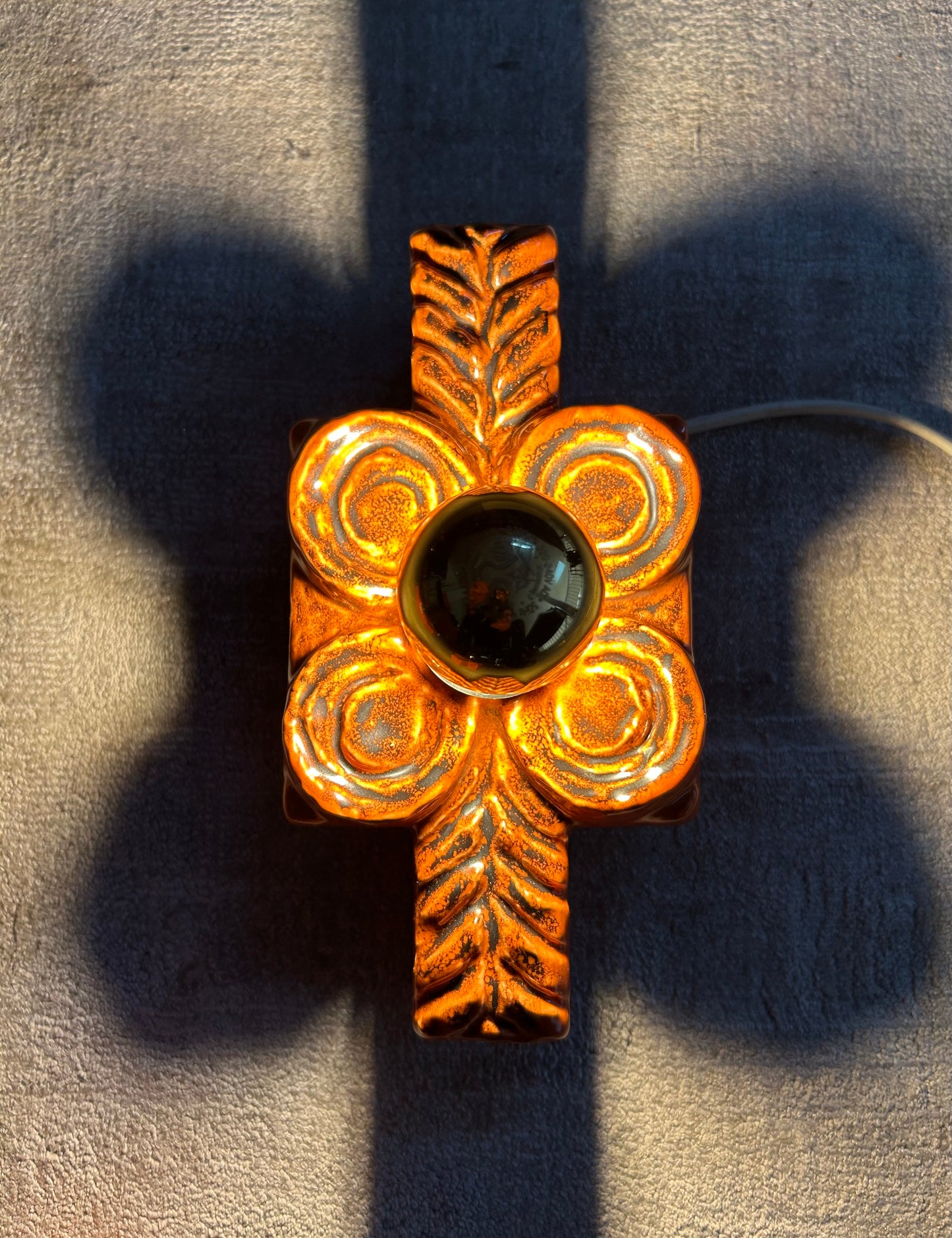 Set of 4 Ceramic Wall Lights by Traudl Brunnquell, Model 4320, West-German, 1970's, Fat Lava