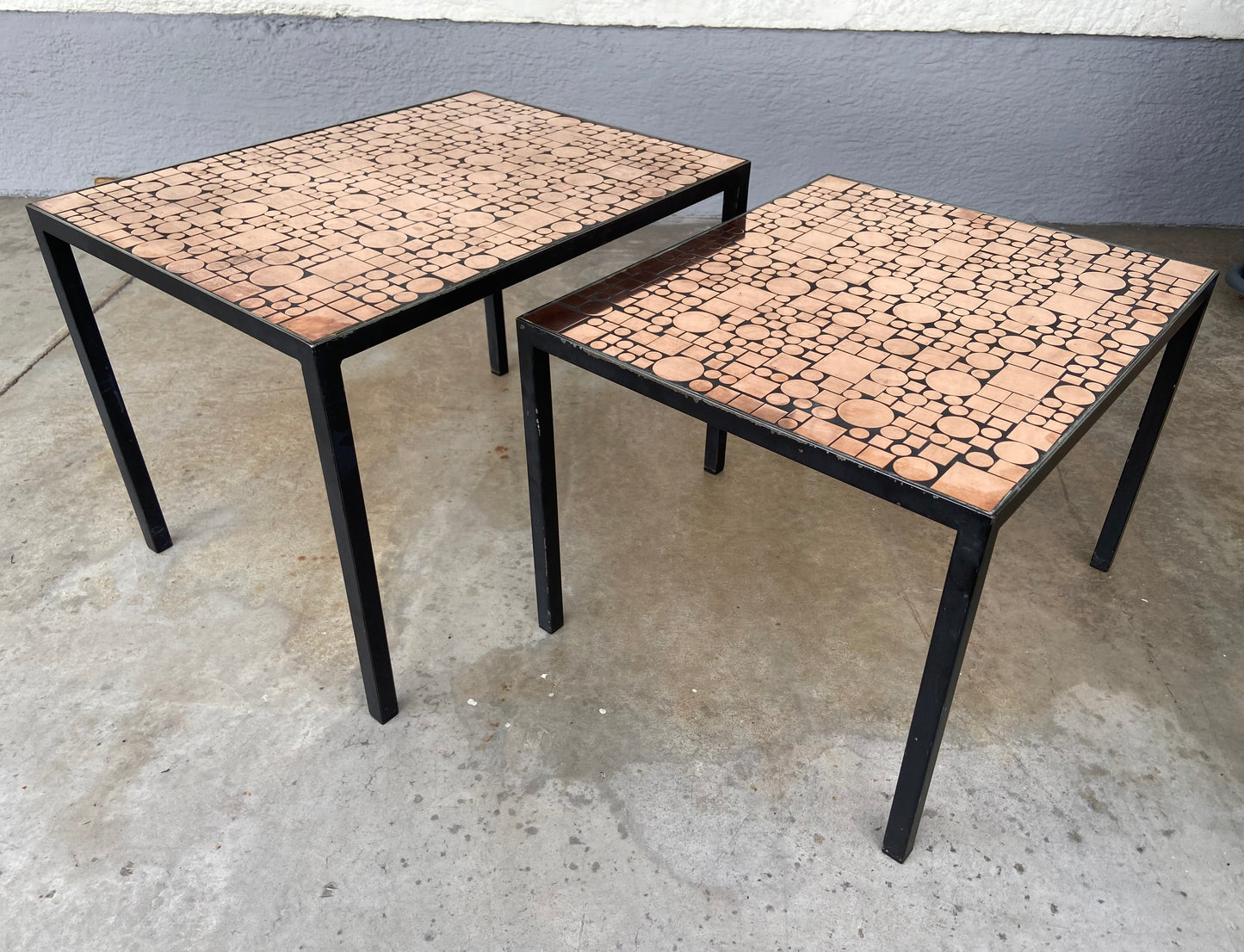 Copper Nesting Tables by Herbert Hirche for Rosenthal, Germany 1970s