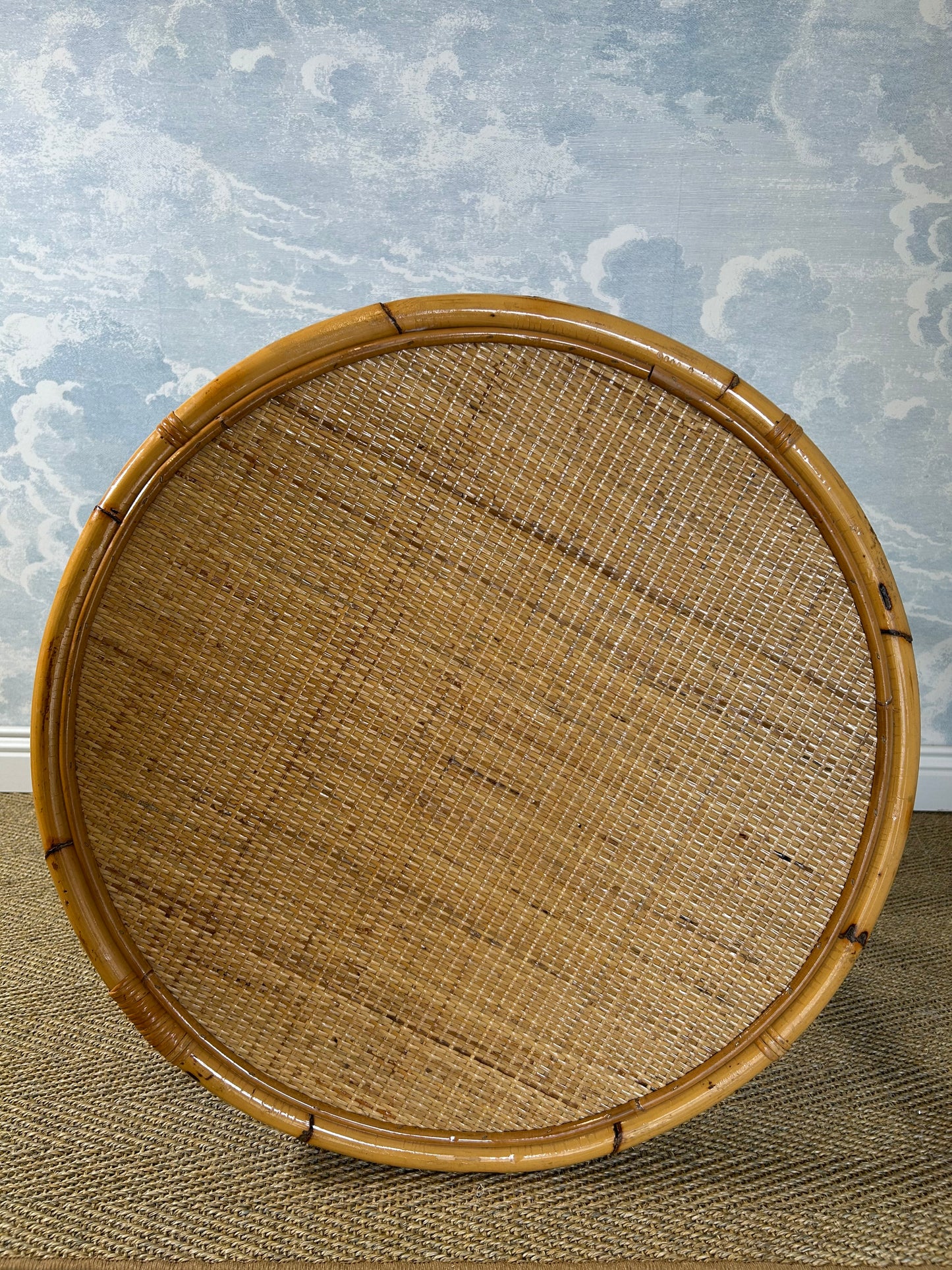 Bamboo and Wicker Table in the Style of Dal Vera / Franco Albini, Italy, 1960's