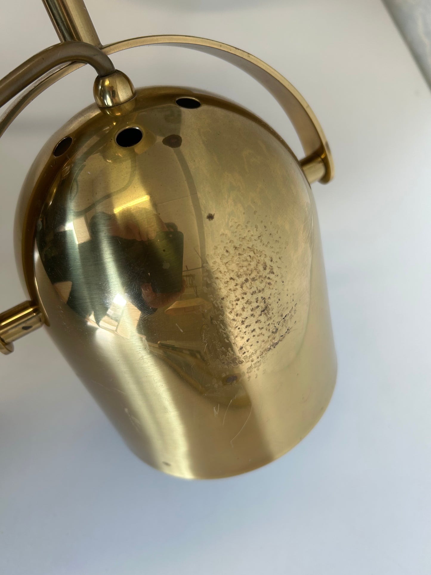 Brass Ceiling Light With 3 Adjustable Spotlights by Florian Schulz, Germany, 1970's