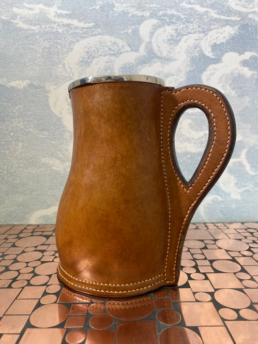 Rare Collector's Item! Vintage Gucci Leather Jug, Pitcher, Italy, 1930s