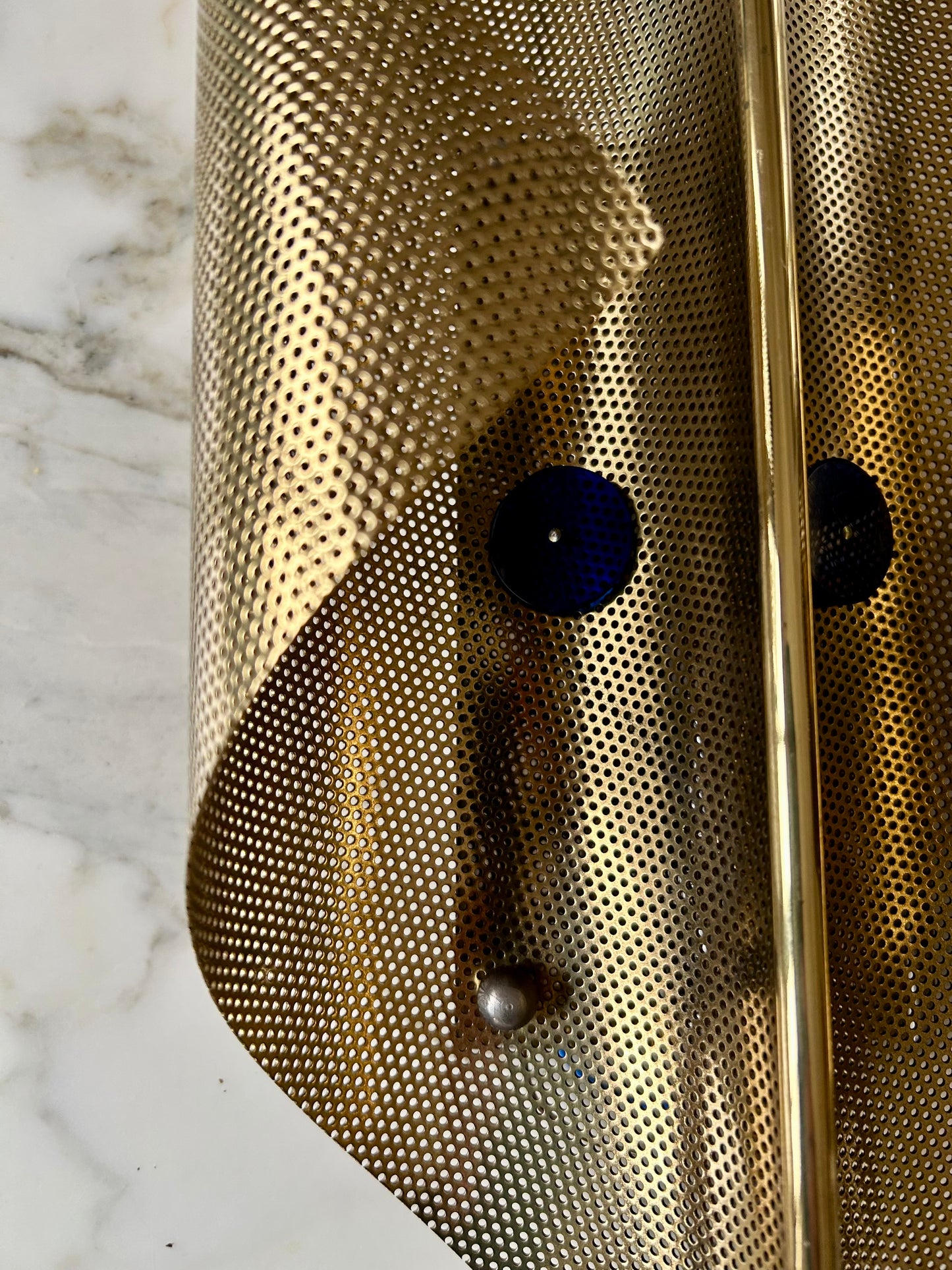 Pair of Perforated Brass Scones by Christoph Palme, Germany, 1980's
