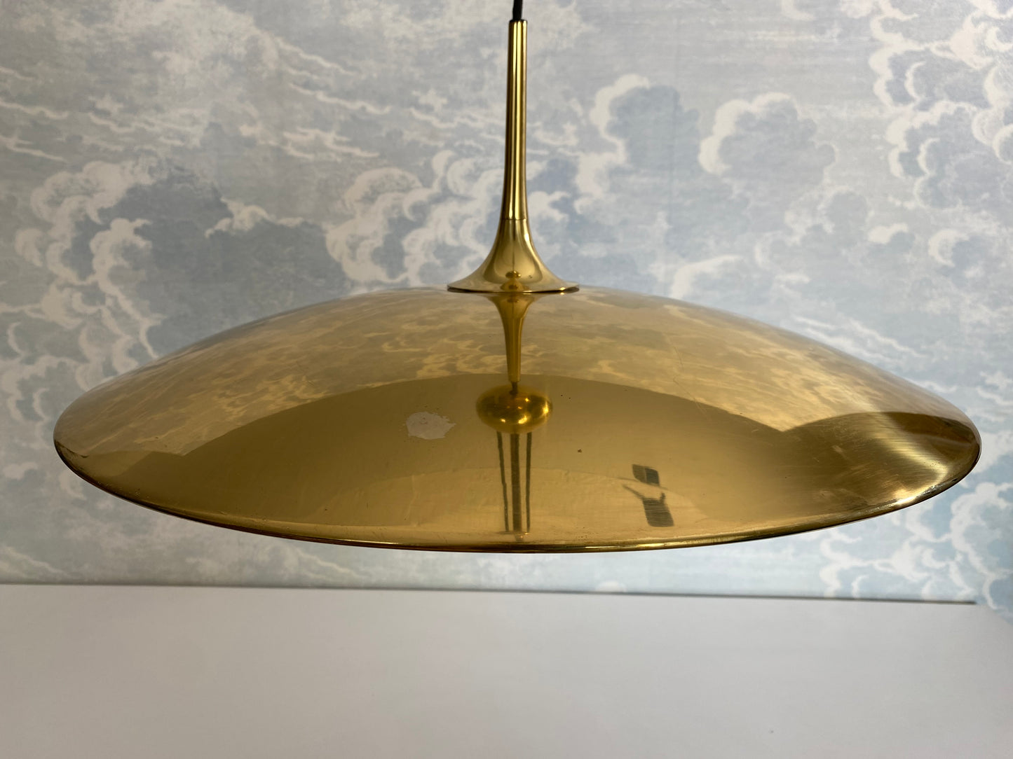 Adjustable Brass Pendant Light Onos 55 Center Pull by Florian Schulz, Germany, 1970's