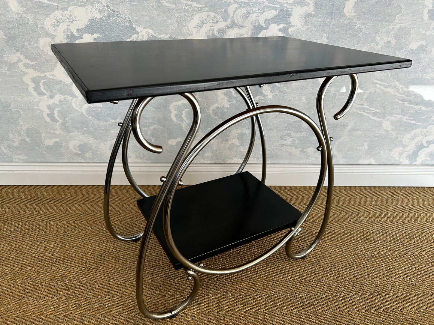 Chrome Tubular 2-tiered Side Table, Art Deco / Bauhaus, Belgium, 1930's
