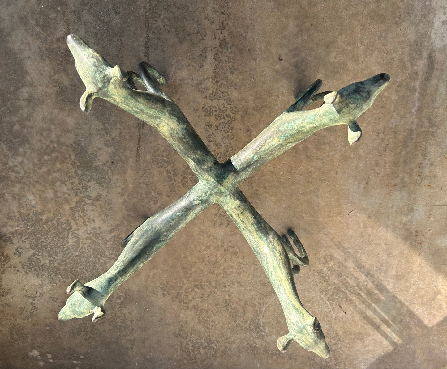 Sculptural Coffee Table, Patinated Bronze, in the Style of Armand-Albert Rateau