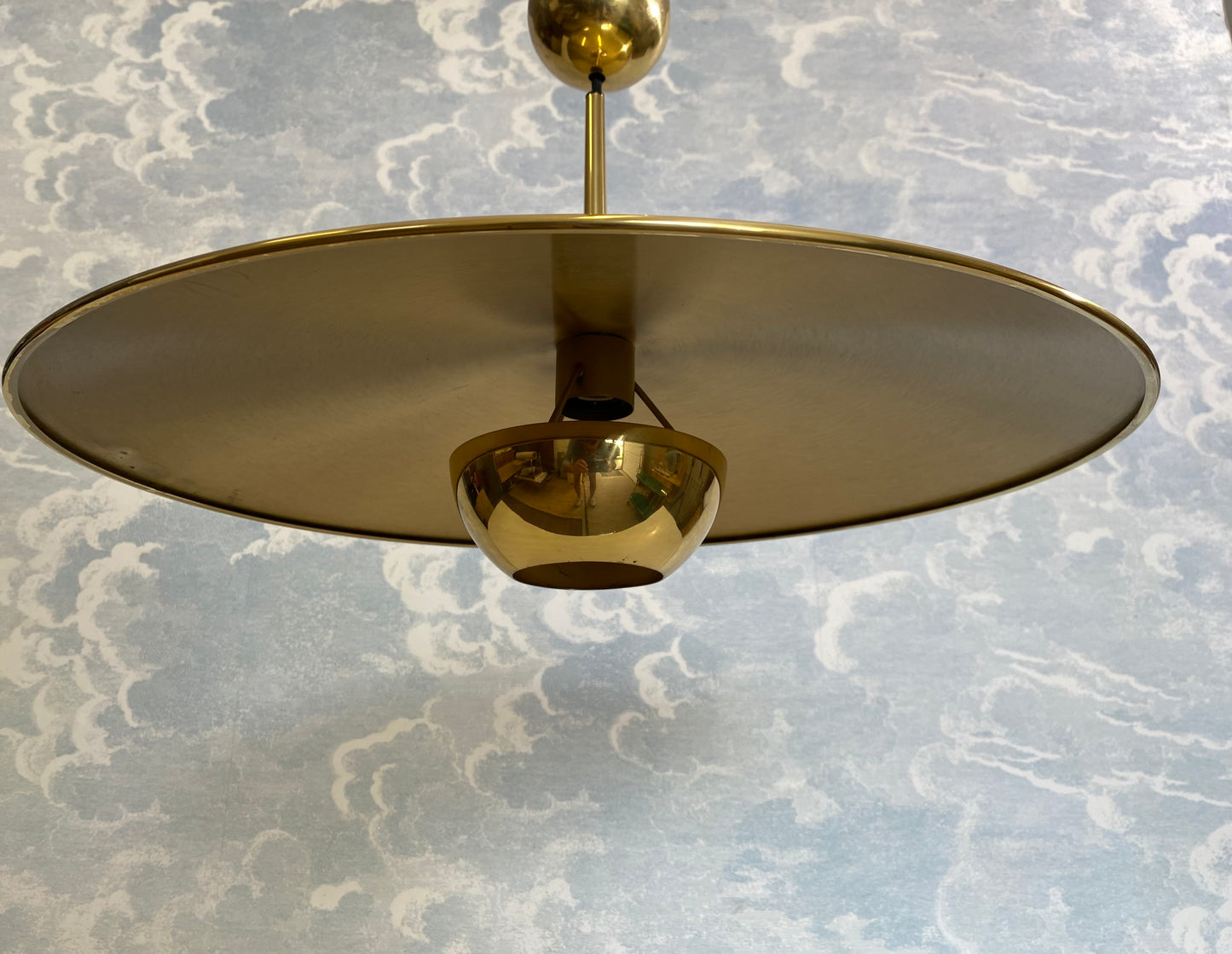 Adjustable Brass Pendant Light Onos 55 Center Pull by Florian Schulz, Germany, 1970's