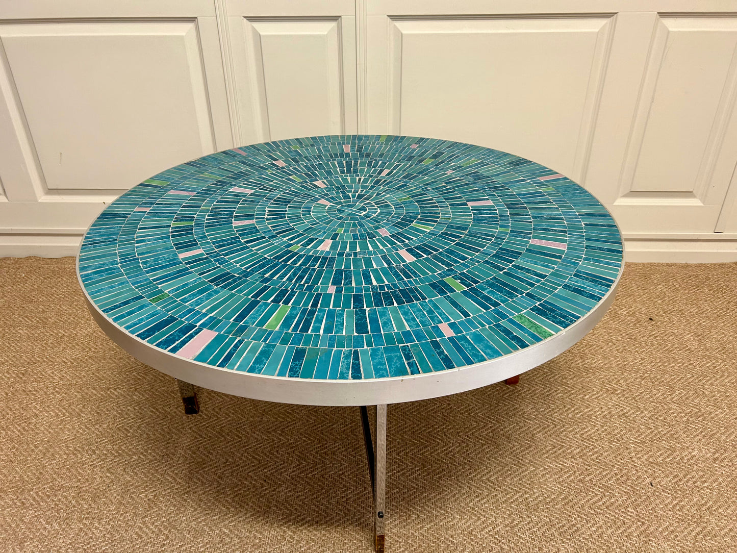 Turquoise Mosaic Coffee Table by Berthold Müller-Oerlinghausen, Germany, 1960s