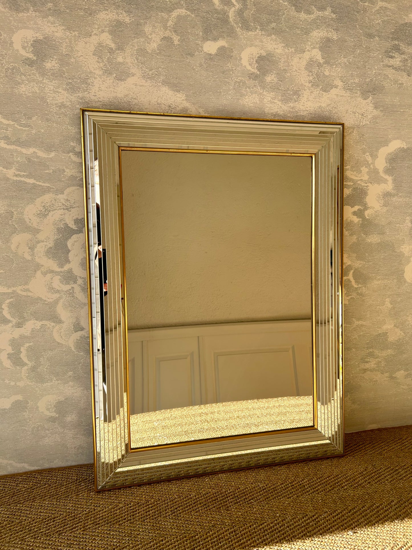 Glamourous Wall Mirror with Faceted Frame by Dekundt, Belgium, 1980's (Model 2024.311)
