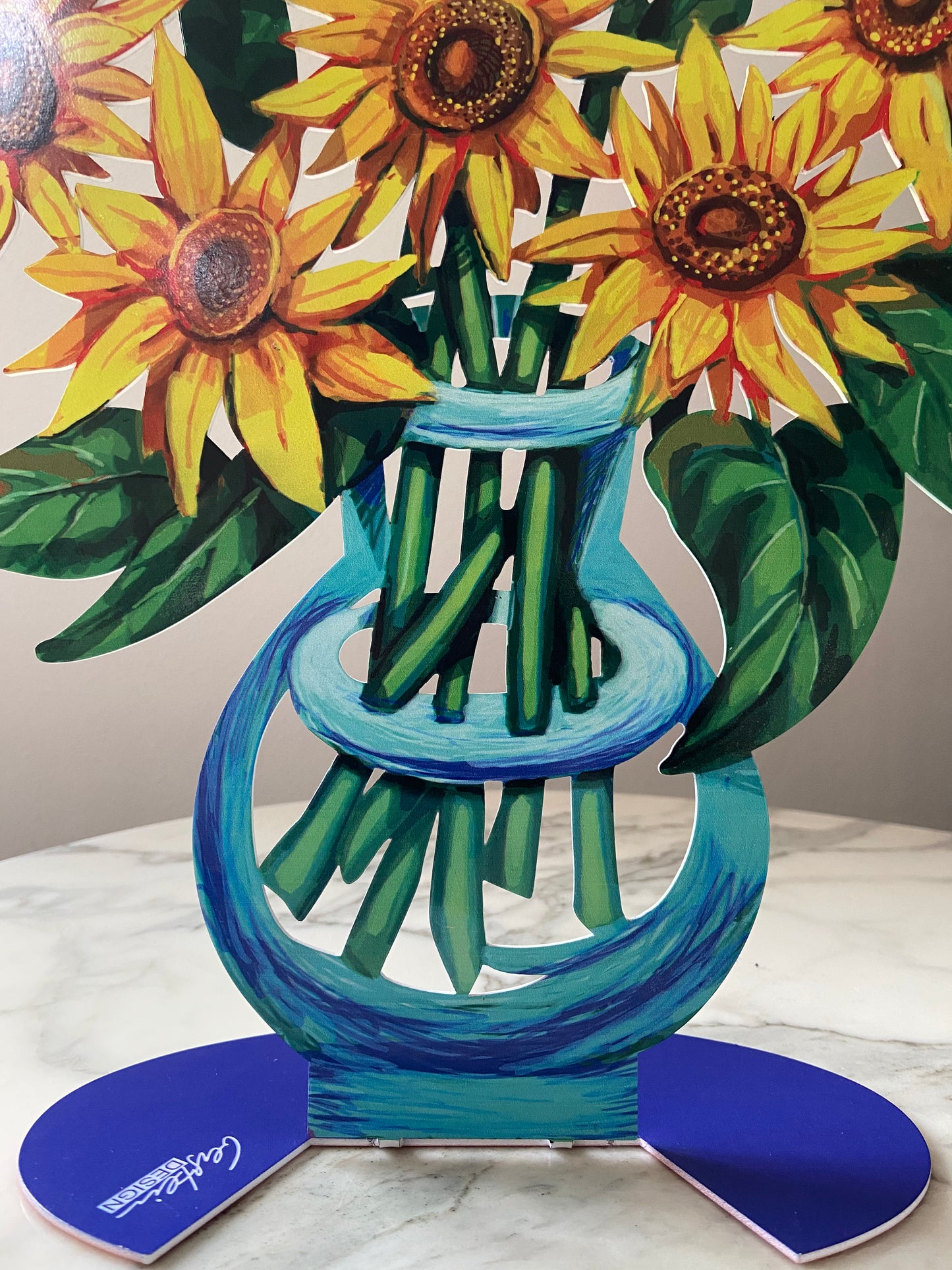 Sunflowers - Sculptural Metal Flower Vase by David Gerstein