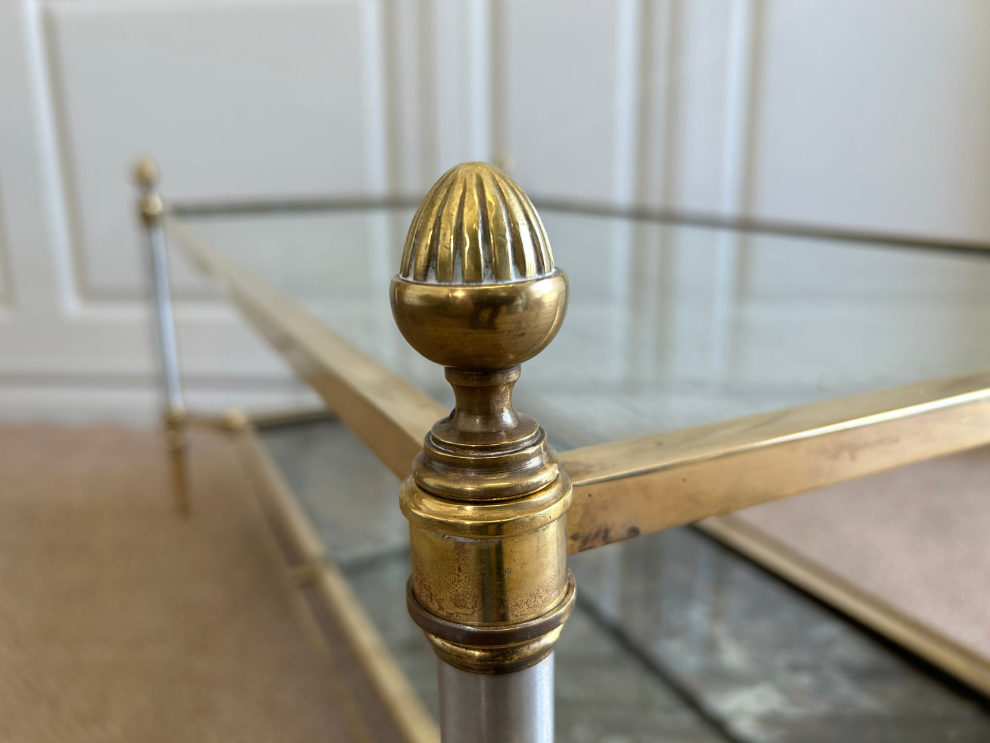 2-Tiered Coffee Table in Neoclassical Style, Maison Jansen France, 1960's