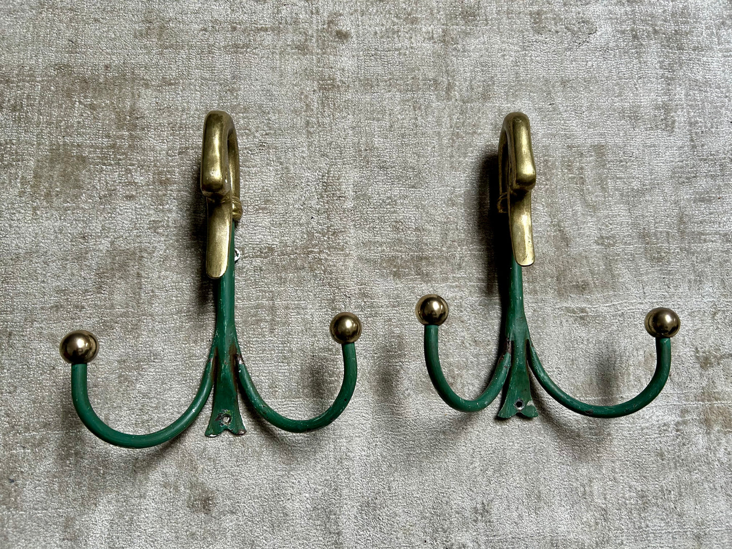 Rare Set of Swan Neck Coat Hooks with Mirror Frame Attr. Maison Jansen, France, 1950s